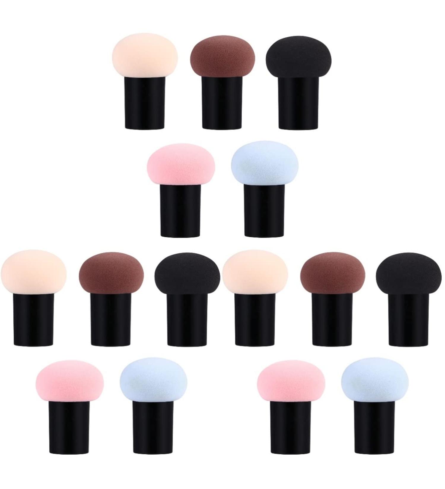 FRCOLOR 15 Pcs Mushroom Head Makeup Brush Set - Foundation Powder Puff & Blush Applicator | Assorted Colors for Flawless Finish - International Shipping Available - Buy Online on GoSupps.com
