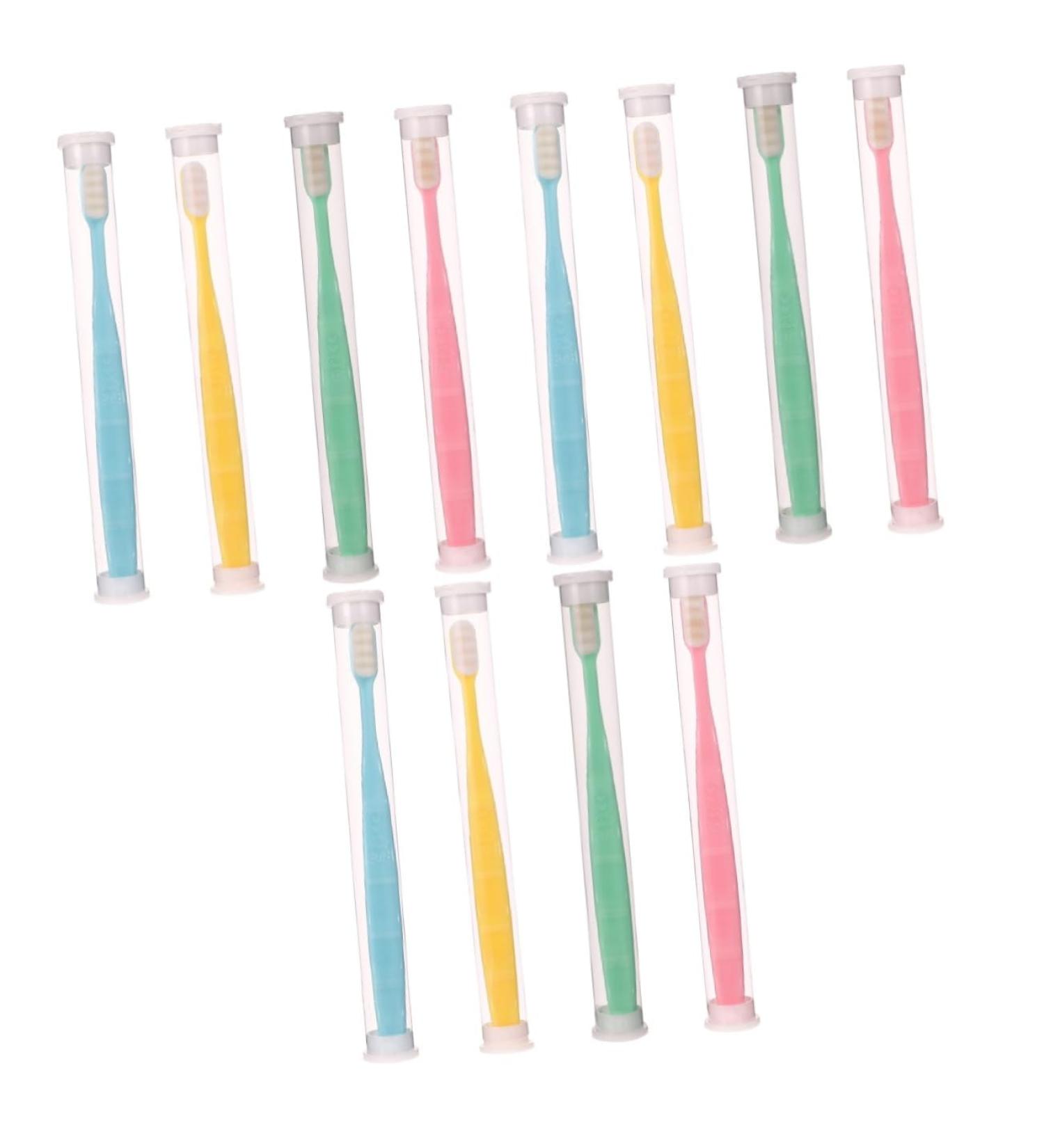 TOVINANNA 12 Pack Wangan Hair Toothbrush for Kids | Travel-Friendly Oral Care Tools | Mikro-Nano Handwear Cleaning Brushes in Assorted Colors - Buy Online on GoSupps.com