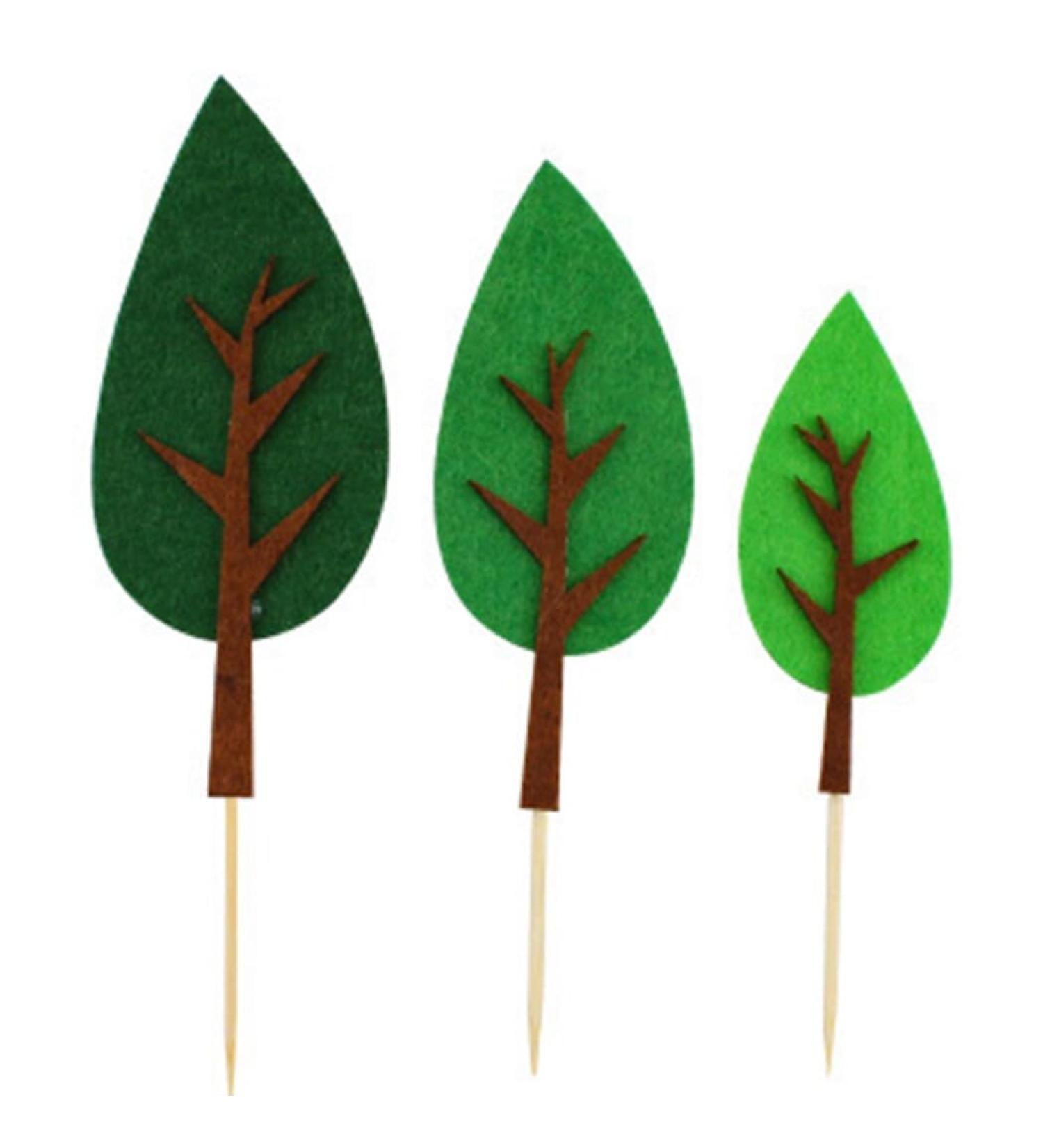 Felt Tree Cactus Cupcake Toppers - DIY Potted Plant Dessert Decorations for Celebrations - Buy Online on GoSupps.com