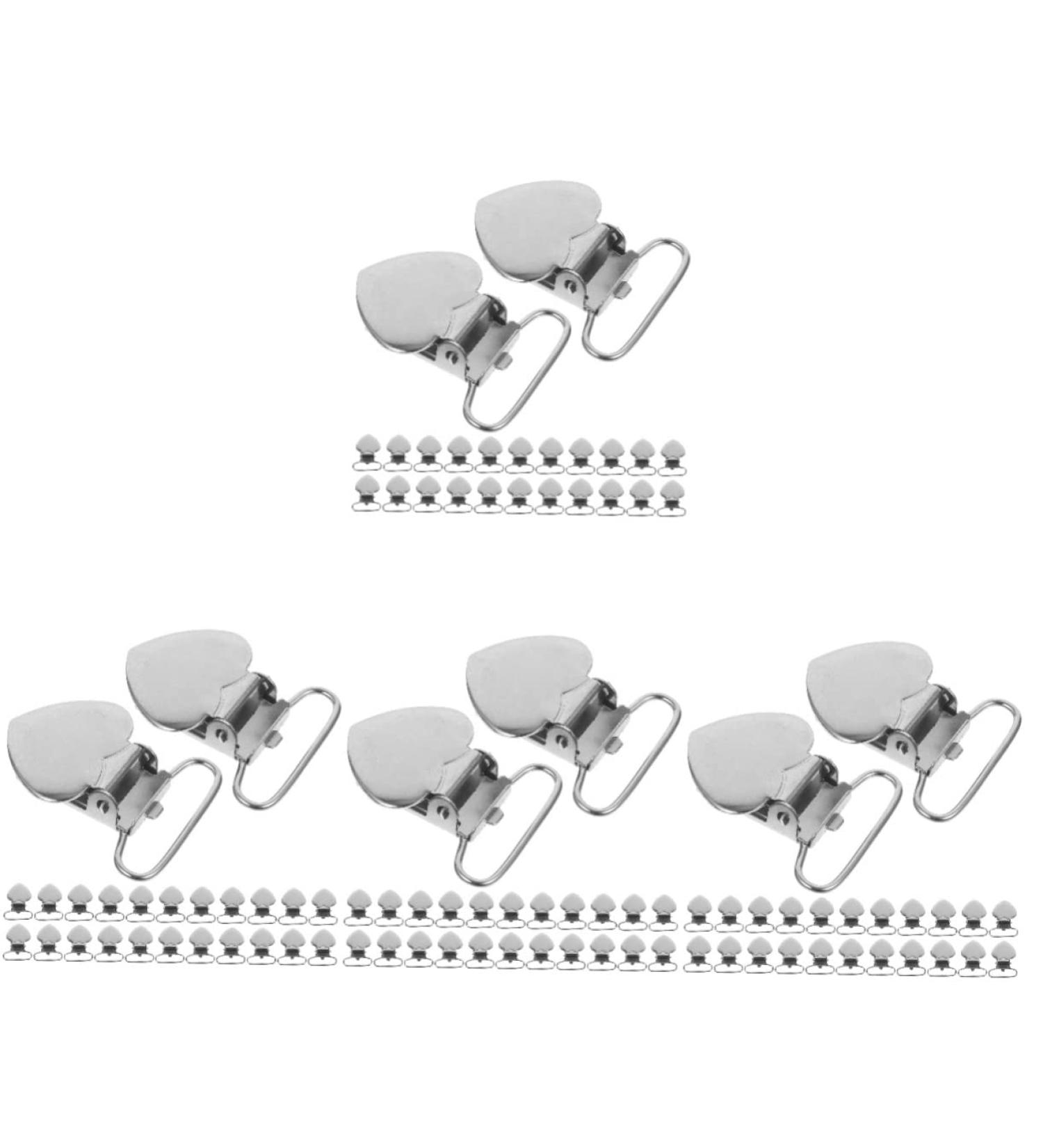 Coheali 120 Pitch Peach Heart Beak Clip Holder for Sheet Metal Tapes - Stainless Steel Heart Bracket Carrier Clips for Sofa Cushions & Pacifier Clips - Buy Online on GoSupps.com
