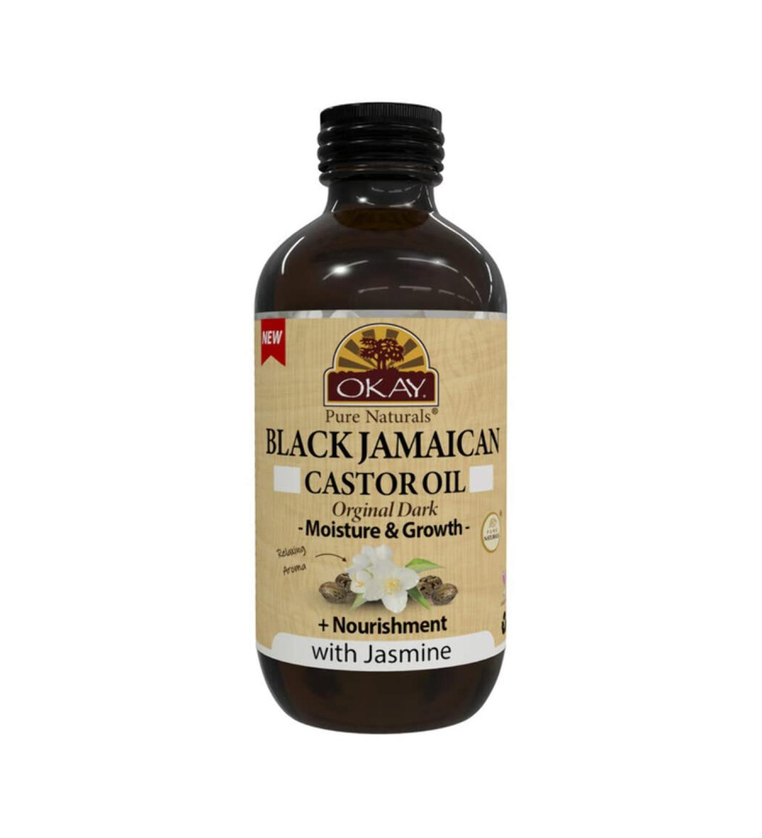 OKAY Black Jamaican Castor Oil Original Dark with Jasmine 4oz/118ml - Natural Hair Growth and Moisture - Buy Online on GoSupps.com
