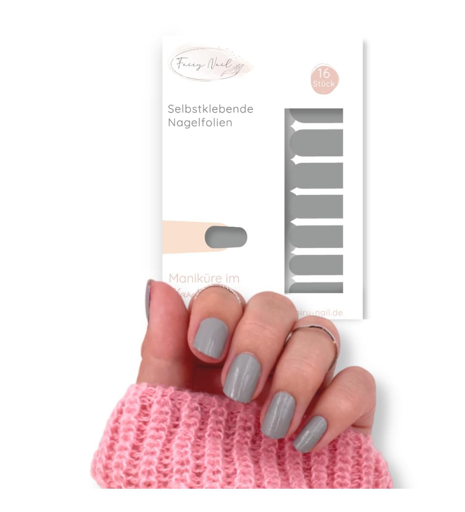 Fairy Nail Foils - Gray Nail Polish Strips & 16 Nail Stickers for Perfect Manicure at Home - International Shipping - Buy Online on GoSupps.com