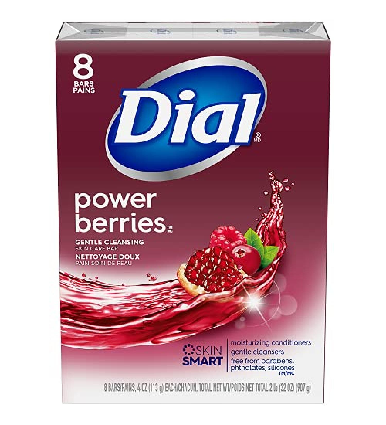 Dial Power Berries Skin Care Bar Soap - 4 oz, 16 Bars - Buy Online on GoSupps.com