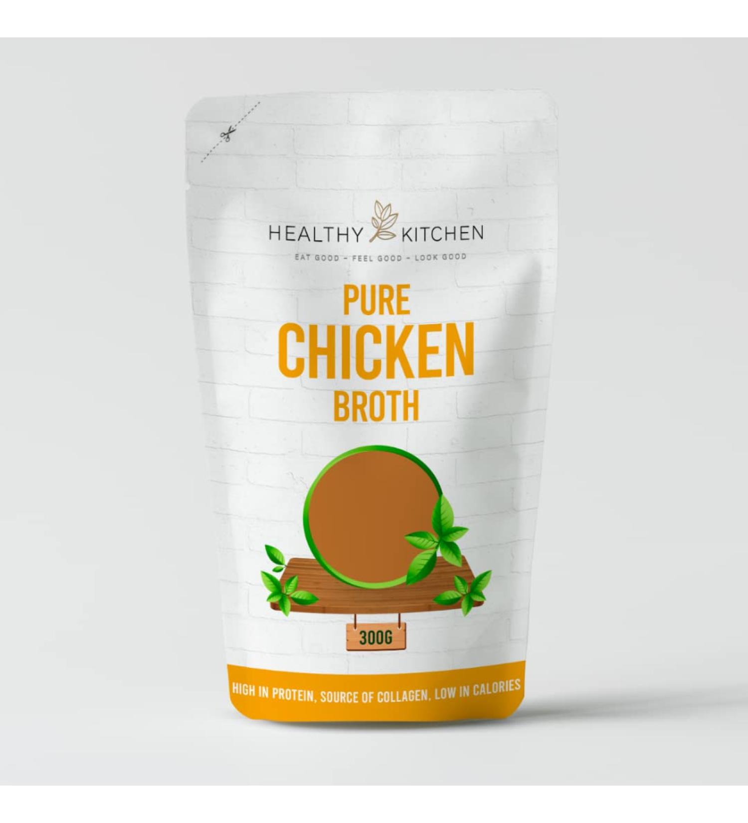 Healthy Kitchen Halal Organic Free Range Chicken Broth 300gr x 2 pack Chicken Broth 1 count (Pack of 2)