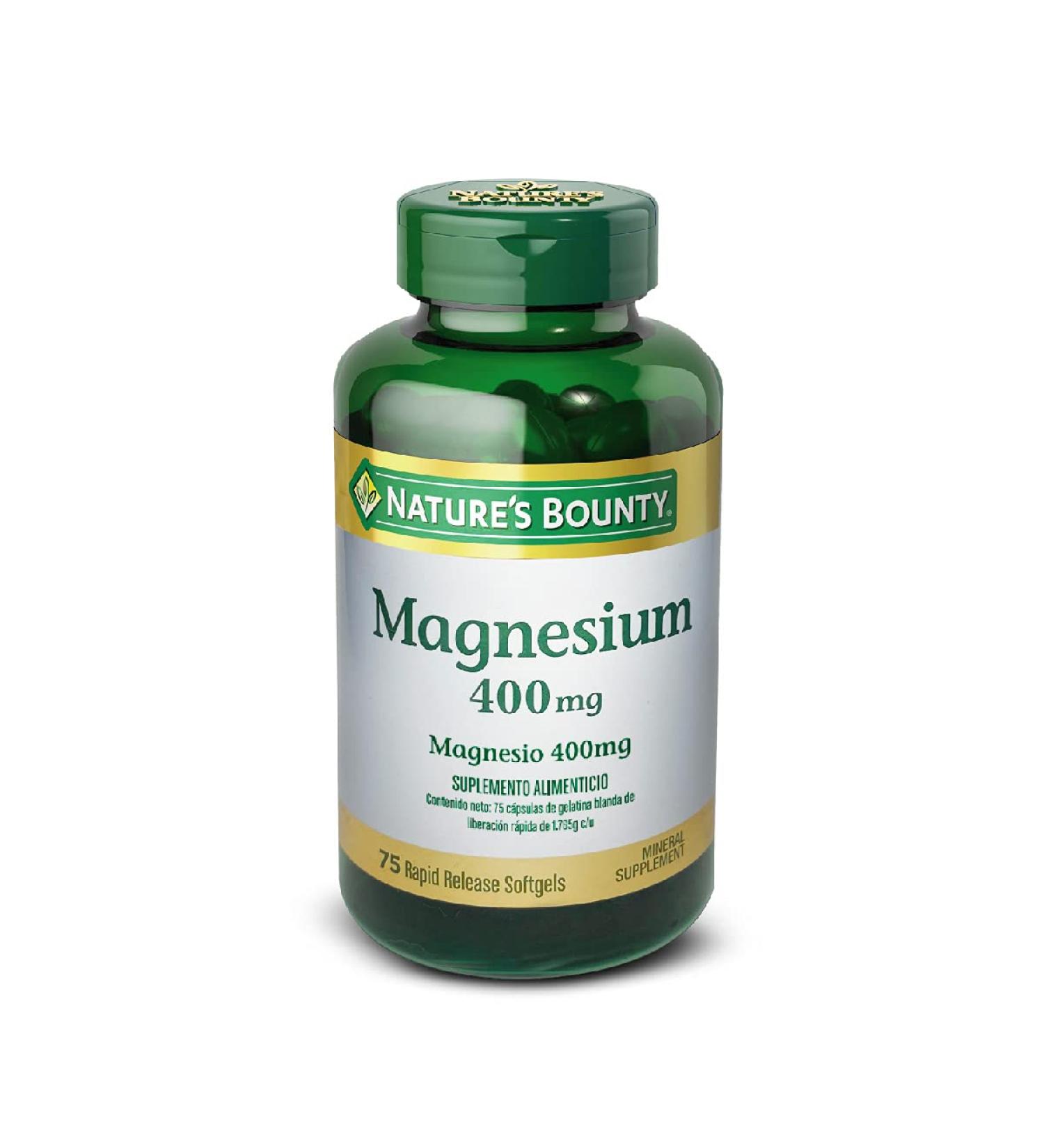 Nature's Bounty Magnesium 400 mg Softgels - 75 Count - Buy Online on GoSupps.com