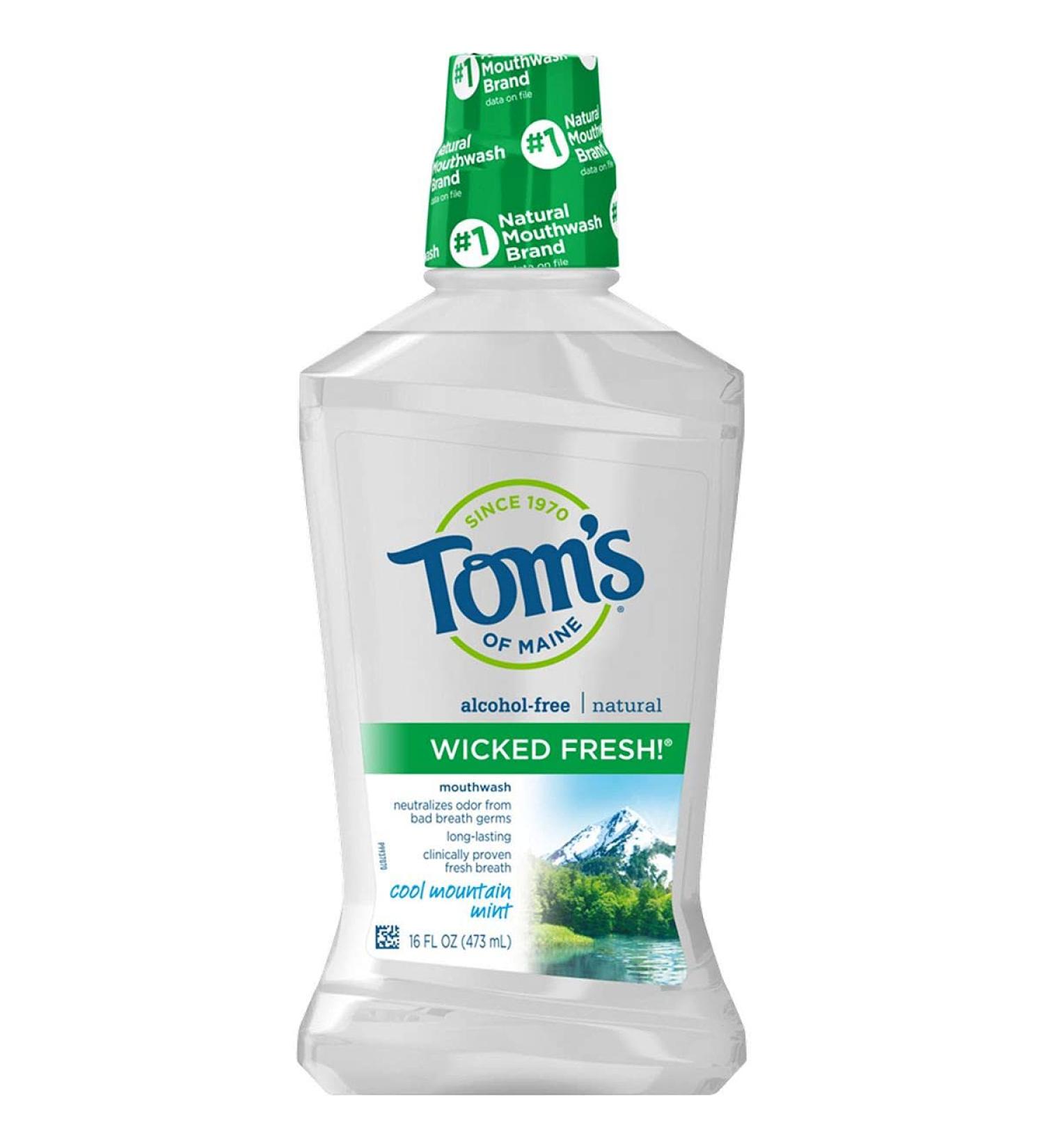 Tom's of Maine Long Lasting Wicked Fresh Mouthwash-Cool Mountain Mint-16  oz