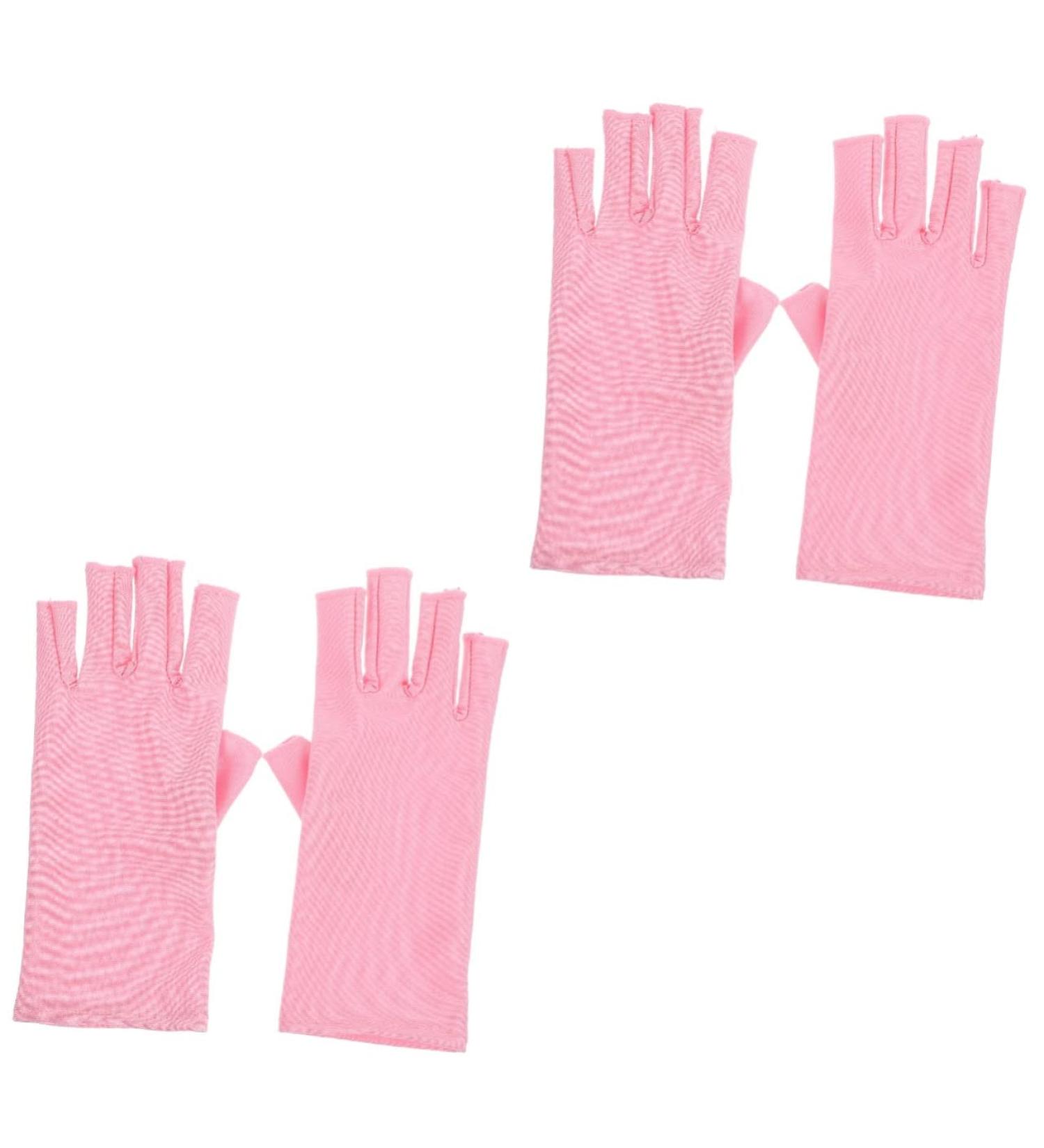 Healeved 2 Pairs Nail Gloves Nail Art Anti-uv Gloves Gel Manicures Gloves Protective Gloves Manicure Uv Gloves Nail Uv Gloves Nail Nails Gel Nail Polish Spandex Fingerless Pink - Buy Online on GoSupps.com