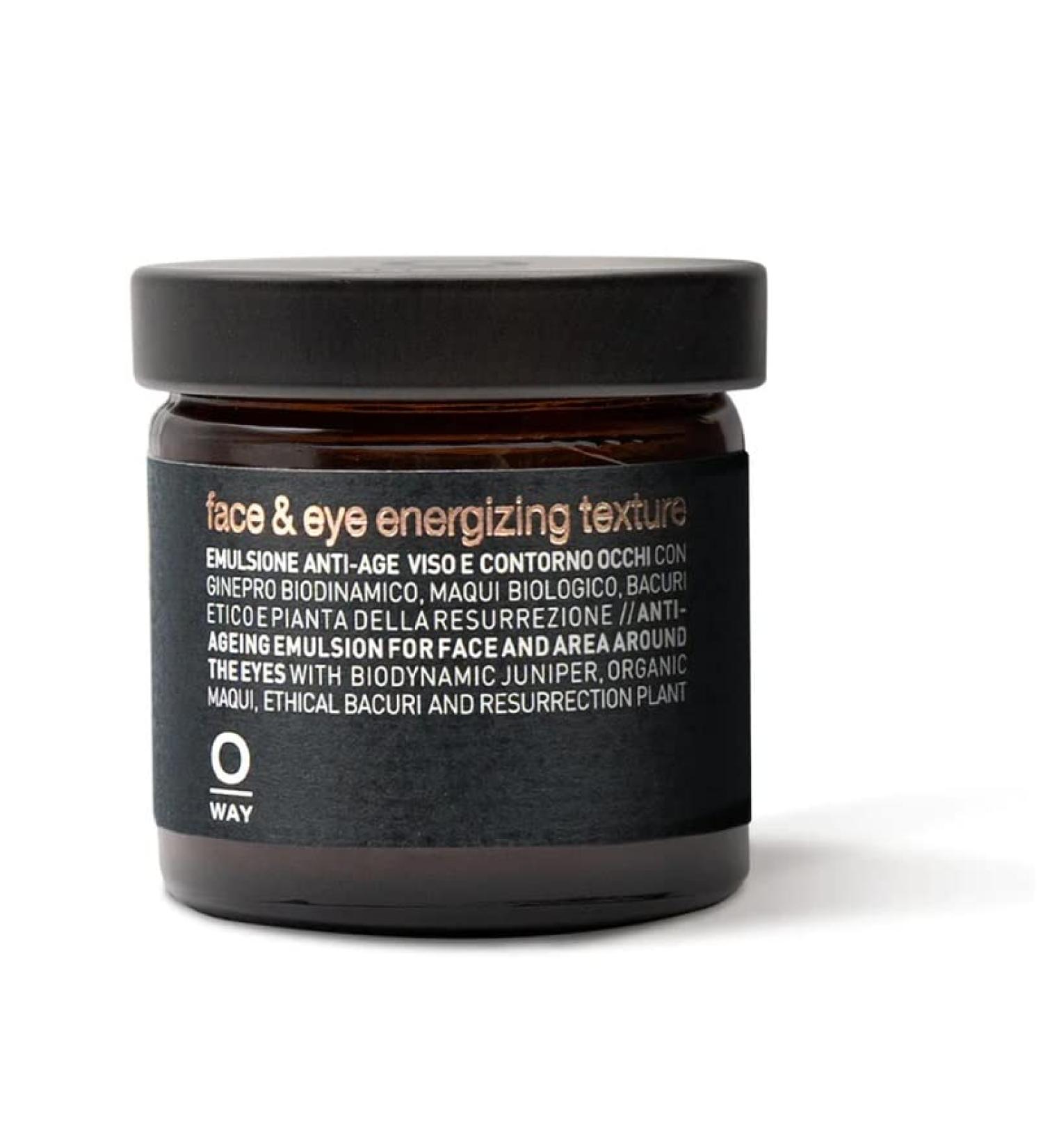 Sleekshop Comb + 0way FACE & EYE ENERGIZING TEXTURE Cream Anti-Aging Emulsion for Facial & Eye Area Made in Italy Biodynamic Ingredients (w Pin Comb) (1.69 oz)