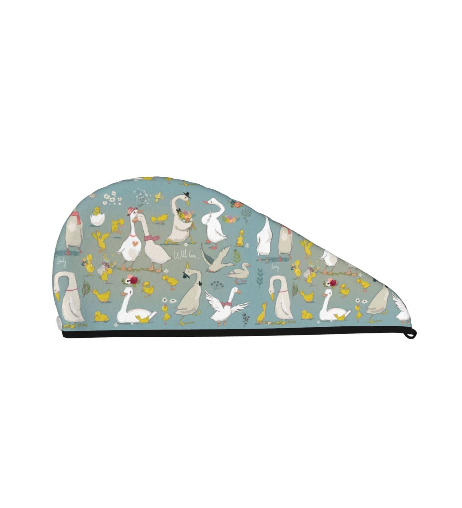 Cute Farm Birds Microfiber Hair Towel - Super Absorbent Coral Velvet Wrap for Women | Quick Dry Hair Cap for Long Curly & Thick Hair - Buy Online on GoSupps.com