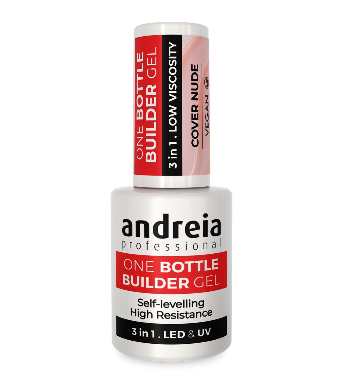  Andreia Andreia Professional 3-in-1 UV & LED Nail Builder Gel for Strengthening Nail or Extension - Self-Equalising Low Viscosity Formula - Bottle 15 ml - Colour Covering Nude - Buy Online on GoSupps.com