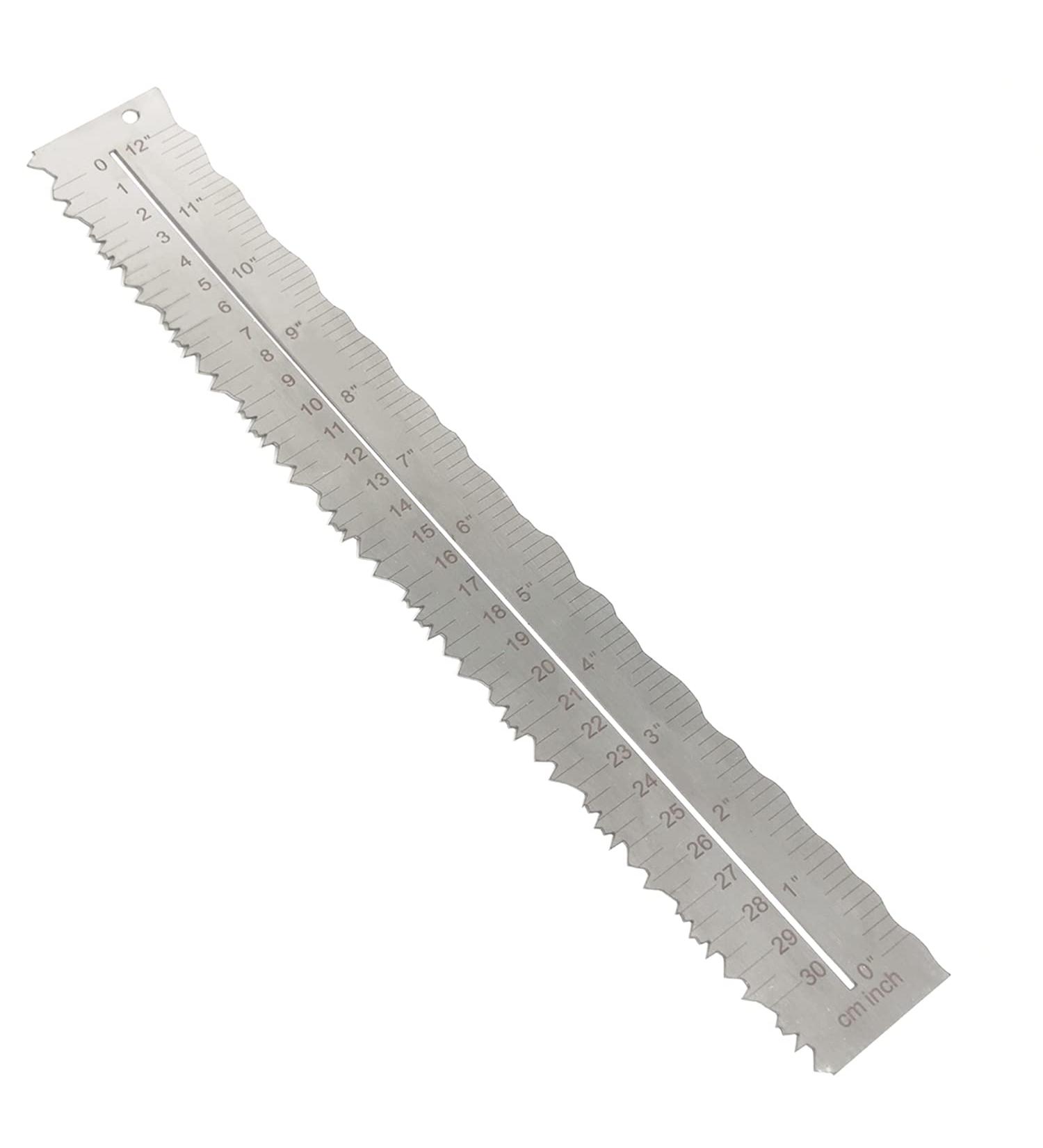 UPTTHOW Stainless Steel Metal Paper Tearing Ruler Craft Ruler for Cutting Paper to Wavy Line Jagged and Irregular Edges 12'' Measuring Tool for Engineering School Office Architect and Drawing-B Metal B - Buy Online on GoSupps.com
