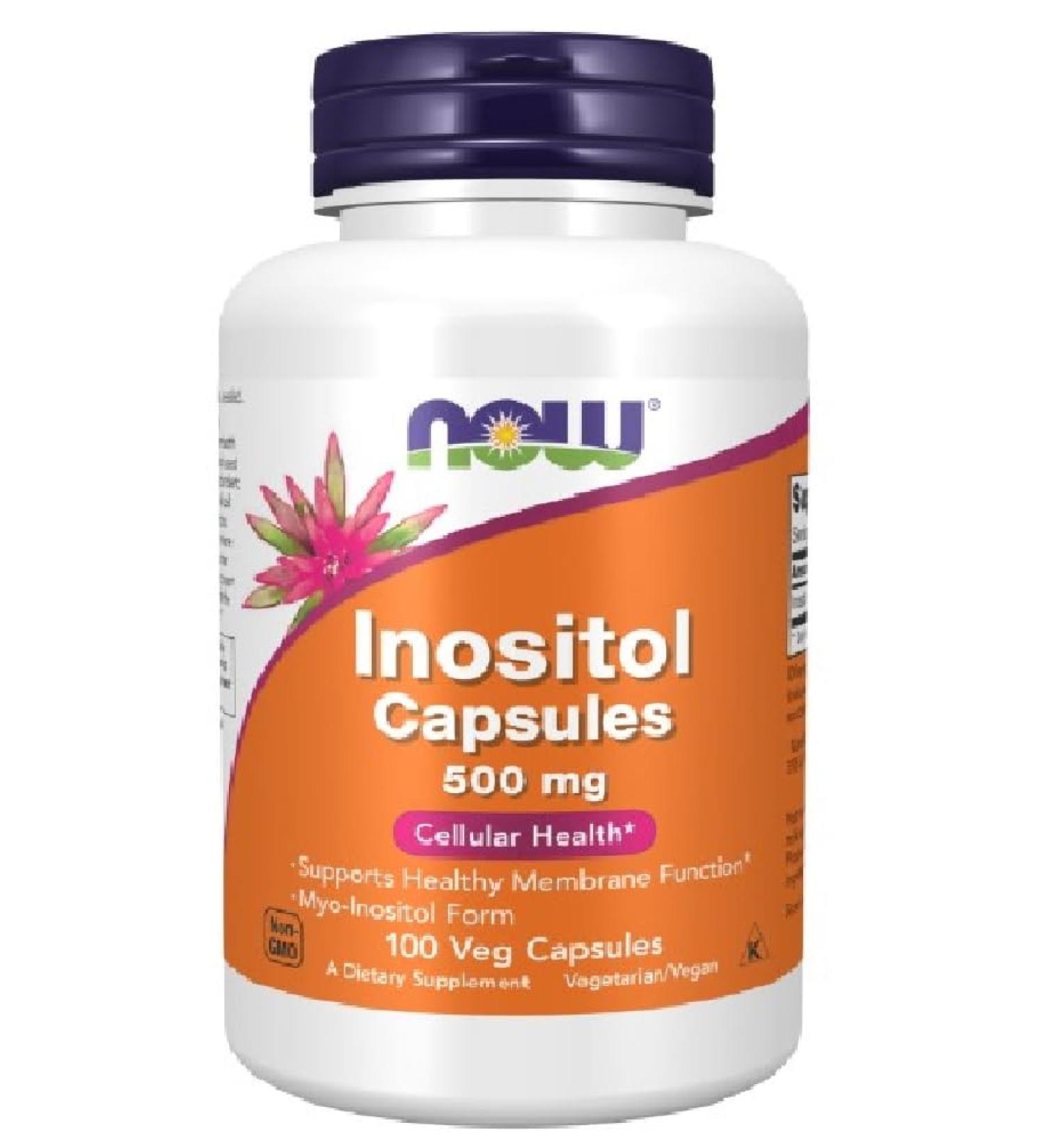 Buy Now Foods Inositol 500mg - 100 Capsules | Premium Quality Supplements for International Shipping - Buy Online on GoSupps.com