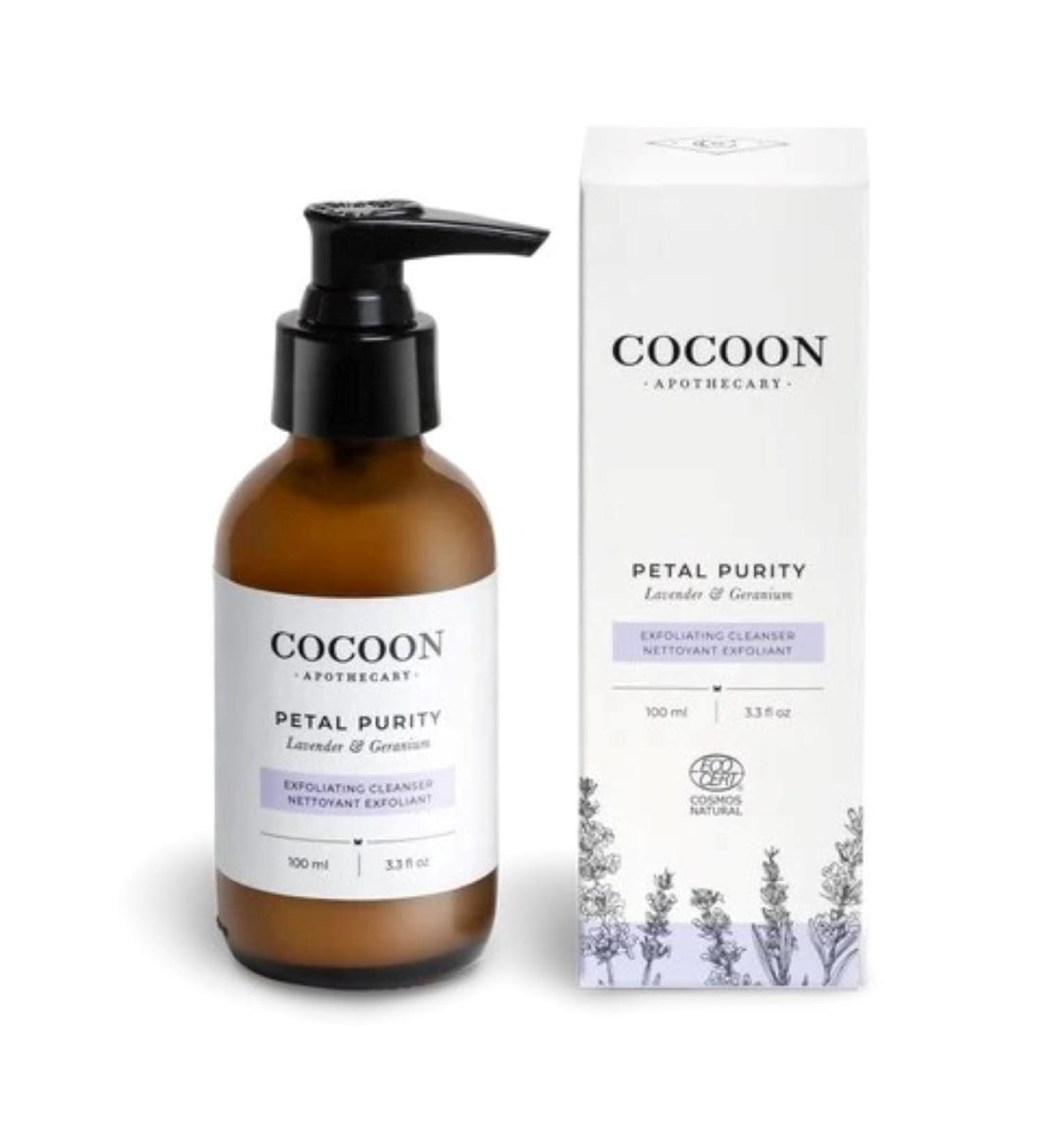 COCOON APOTHECARY 3.3 fl oz Petal Purity Exfoliating Cleanser Ecocert Cosmos Natural | Gentle Exfoliating Face Cleanser For Dry/Normal Skin Purify Coconut Oil Almond Oil Lavender Geranium 3.3 Fl Oz (Pack of 1) - Buy Online on GoSupps.com
