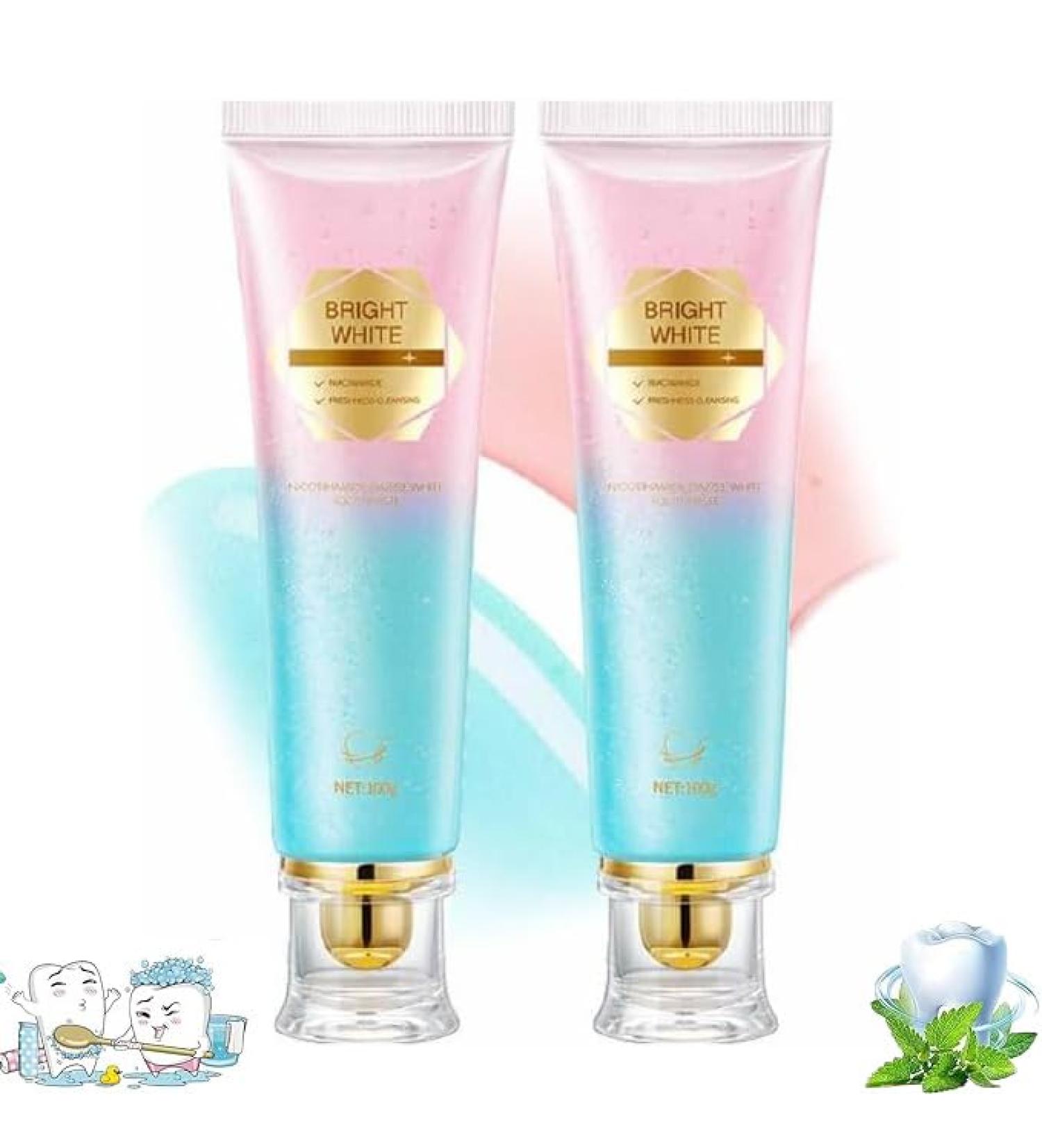 XELIJAHR Niacinamide Intensive Whitening Toothpaste Niacinamide Stain Removal and Oral Cleaning Two-Color Toothpaste Remove Tooth Stains and Whitening Fresh Breath with Long-Lasting Fragrance (2) - Buy Online on GoSupps.com