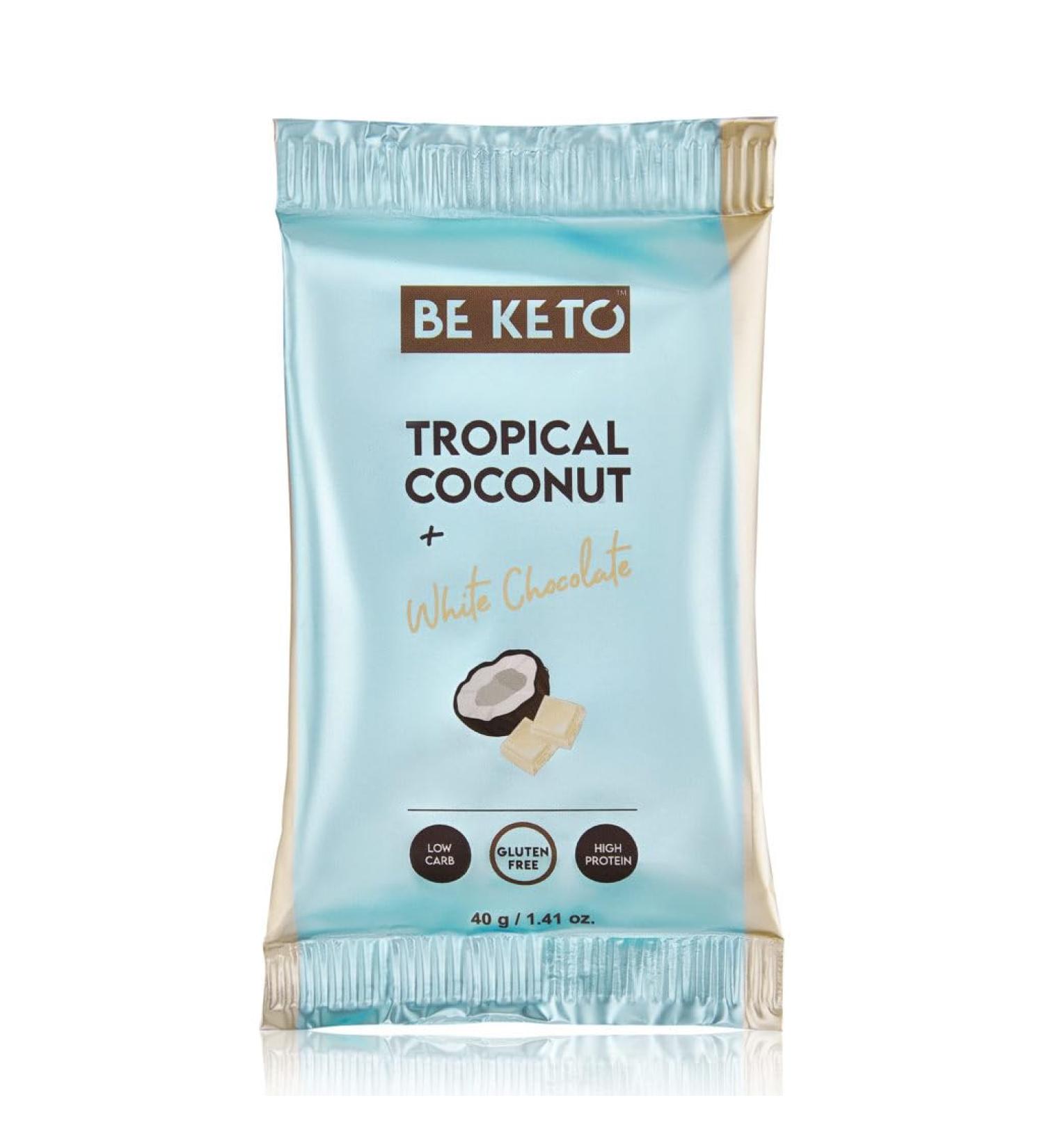 Keto Bar - Coconut & White Chocolate 40g - Buy Online on GoSupps.com