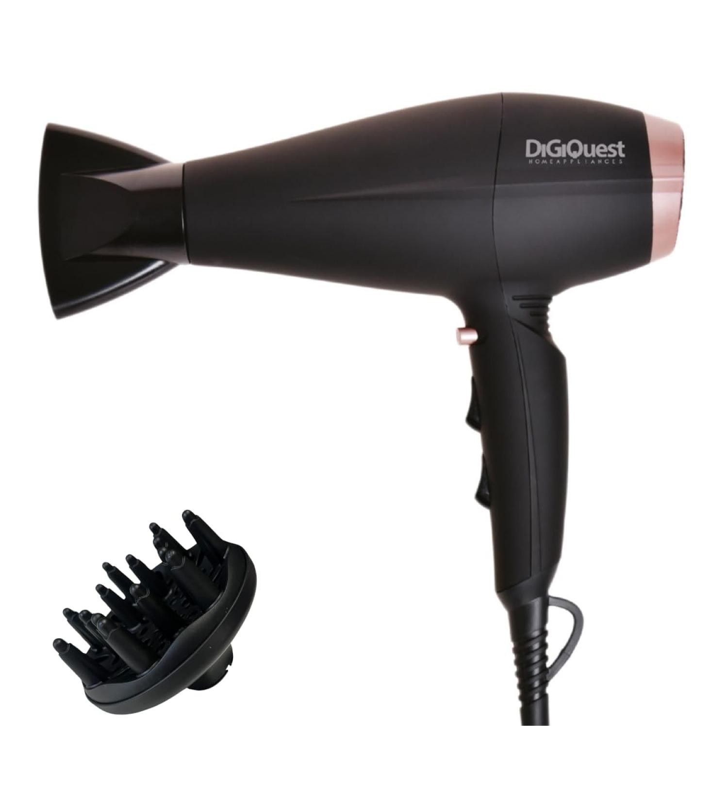 Digiquest Windy Pro Hair Dryer 18002200 W Max AC motor light and powerful rubber surface cable 3 m 6 speeds cold shot with concentrator and diffuser hanging eyelet - Buy Online on GoSupps.com