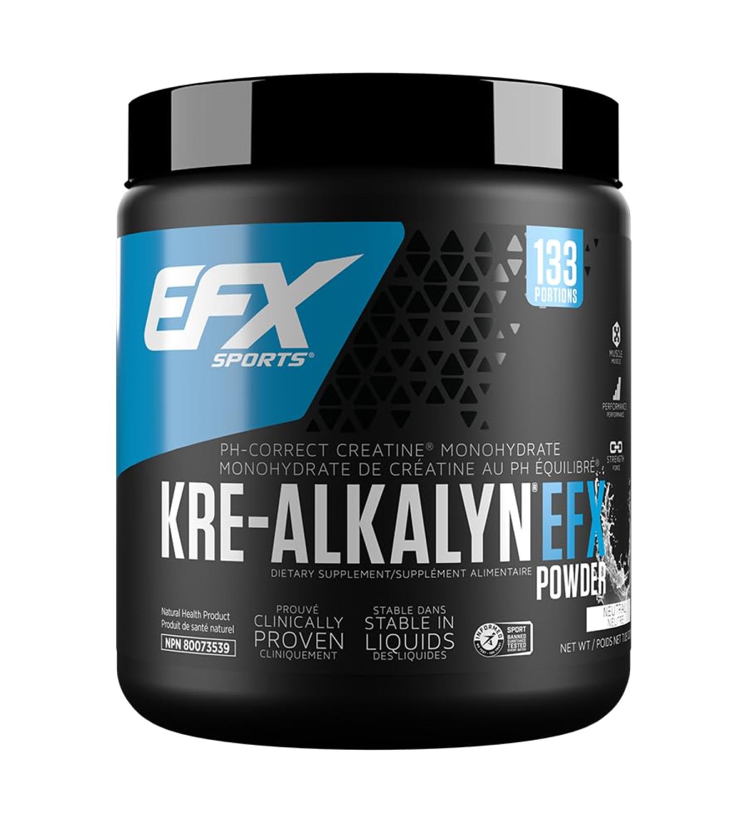 EFX Sports Kre-Alkalyn Powder 200g PH-Correct Creatine Monohydrate | Multi-Patented Formula Gain Strength Build Muscle & Enhance Performance Unflavored 200 gram