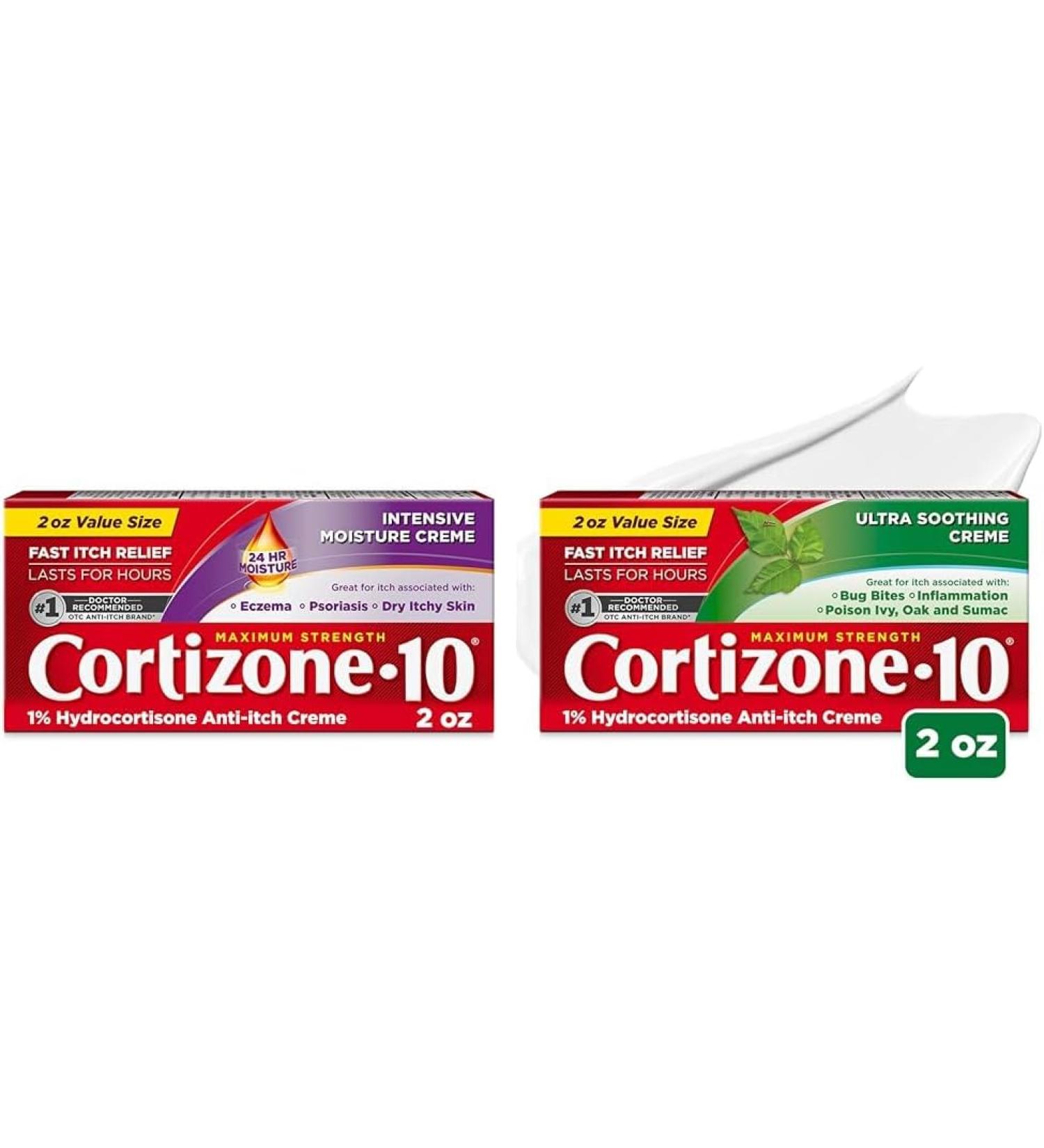 Cortizone 10 Maximum Strength Intensive Moisture Anti-Itch Cream 1% Hydrocortisone  2 Oz - Buy Online on GoSupps.com