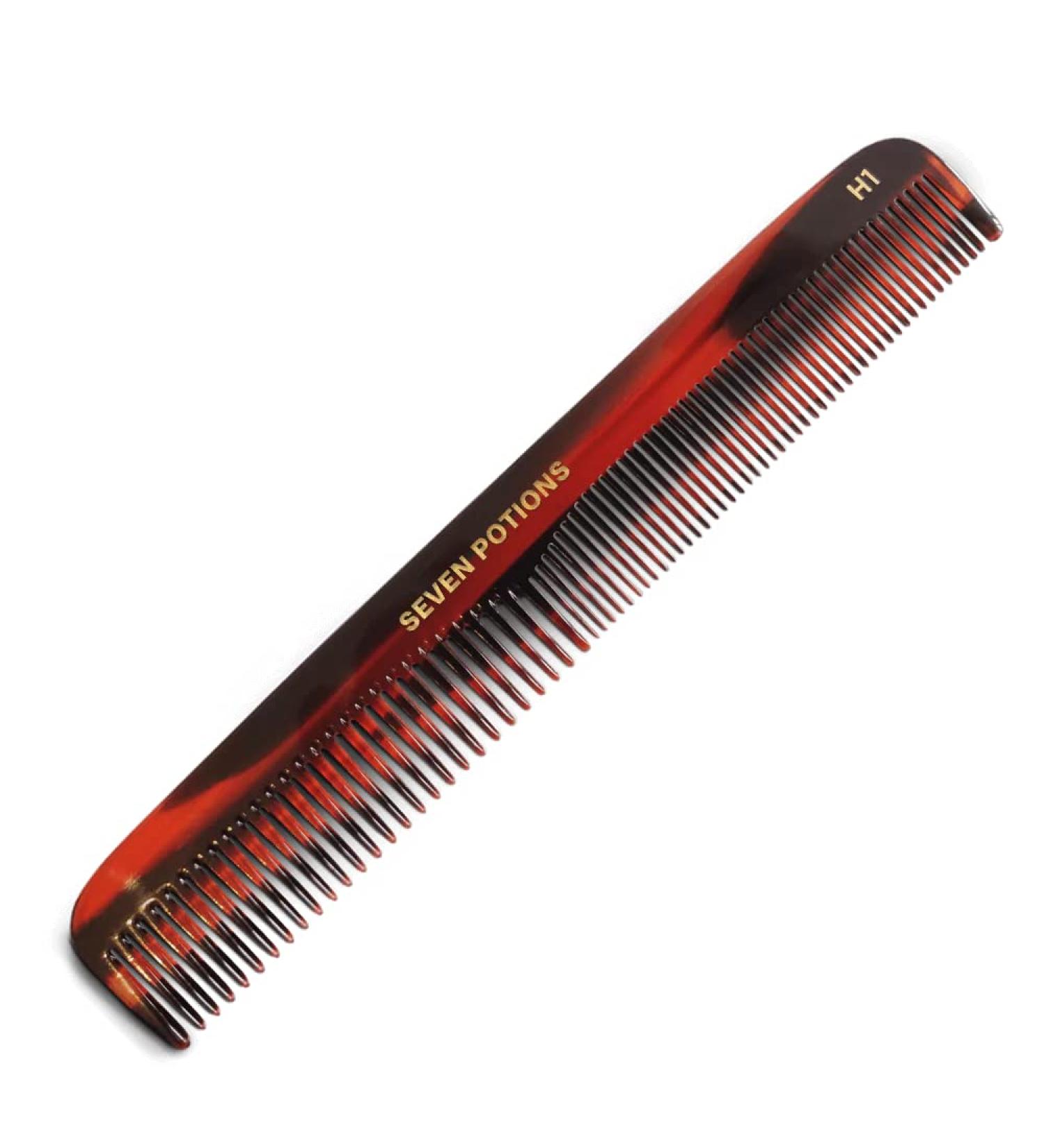 Seven Potions Handmade Fine and Coarse-Tooth Comb for Men's Hair, Beard & Moustache - 18 cm / 7.1 inch - Buy Online on GoSupps.com