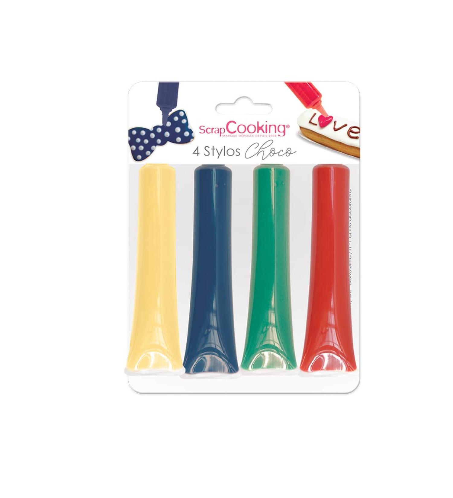 SCRAP COOKING Stylos Go t Choco Rouge/Bleu/Jaune/Vert 4 x 25 g - Buy Online on GoSupps.com