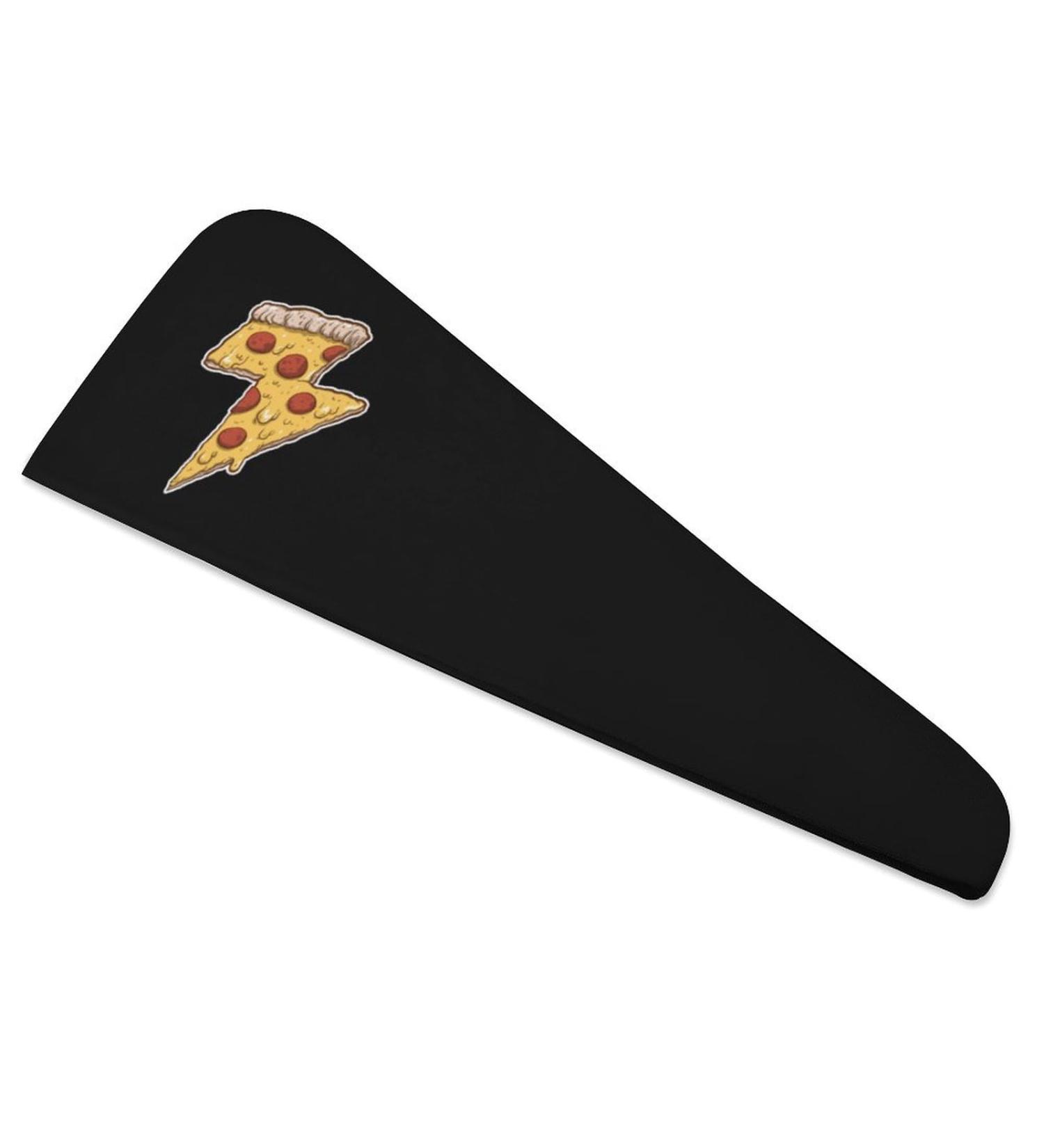 Cool Thunder Cheesy Pizza Microfiber Hair Towel Wrap for Women - Super Absorbent 10x26 Inch Hair Turban with Button - Buy Online on GoSupps.com