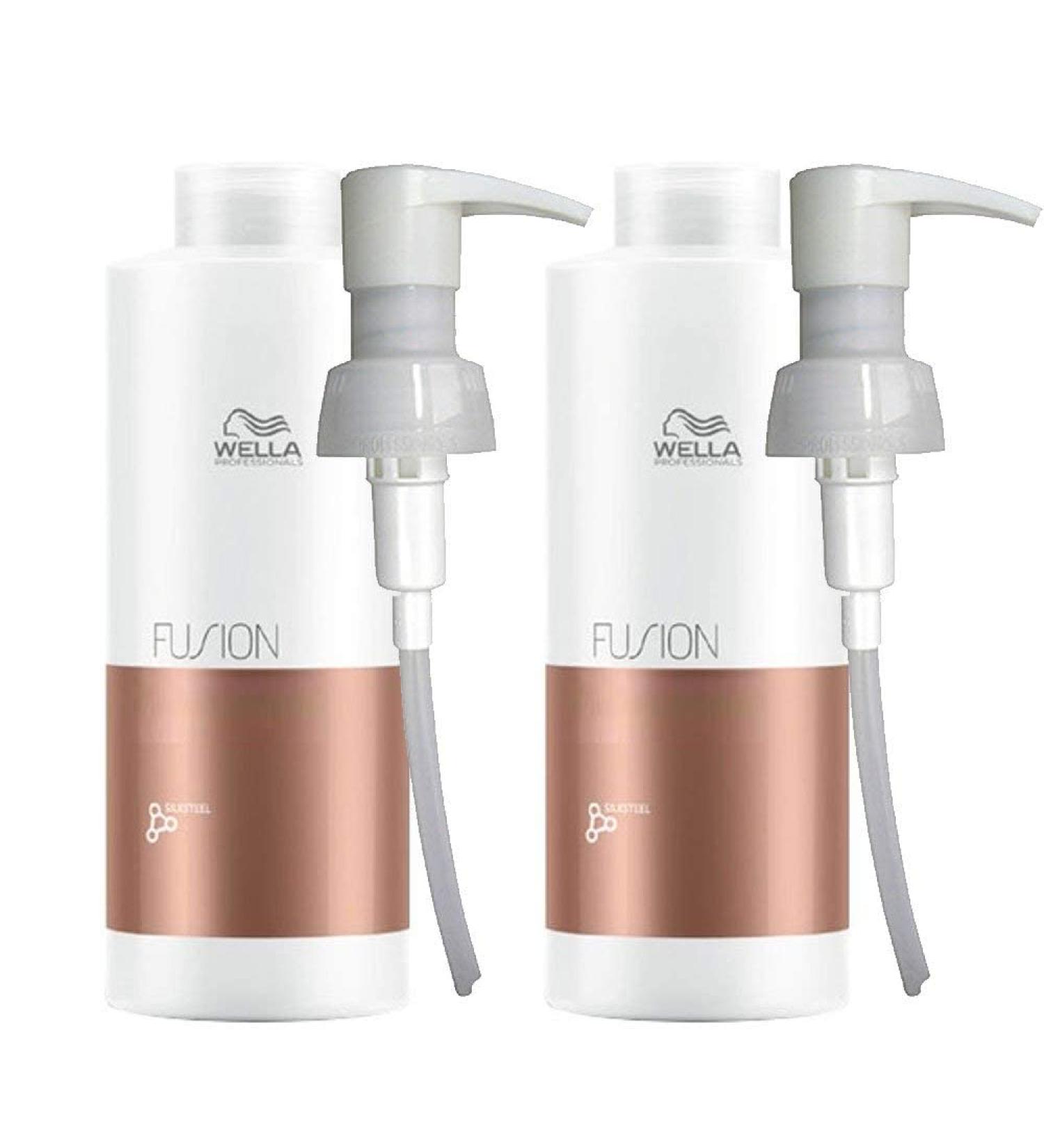 Wella Fusion Intense Repair Shampoo 1000 ml and Conditioner 1000 ml with pumps