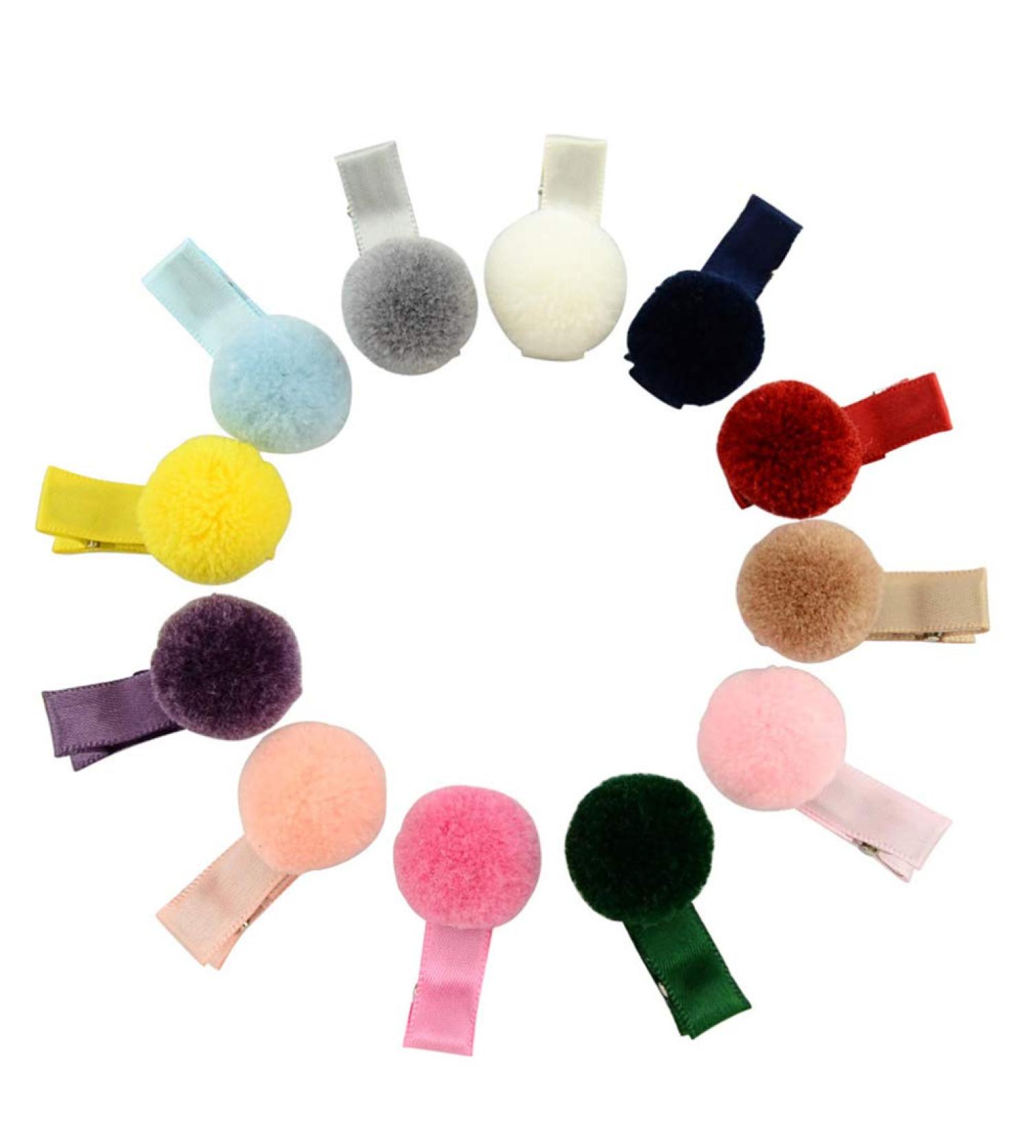 Lurrose 12pcs Pom Pom Ball Hair Clips | Cute Alligator Hairpins | Fur Ball Christmas Hair Clips - Perfect for Kids & Teens - Buy Online on GoSupps.com