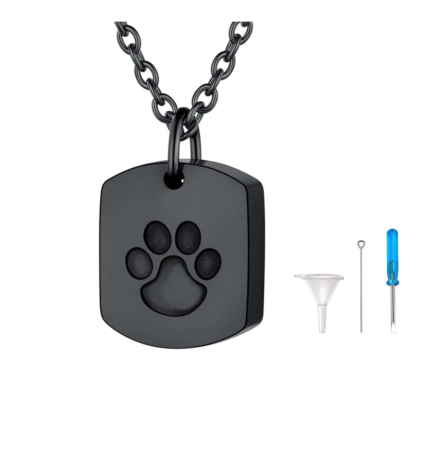 U7 Women's Cremation Urn Necklace - Cycle of Life & Celtic Knot Design Dog Footprints Wings Crucifix - Stainless Steel Pendant for Ashes - Ideal Memorial Jewelry - Buy Online on GoSupps.com