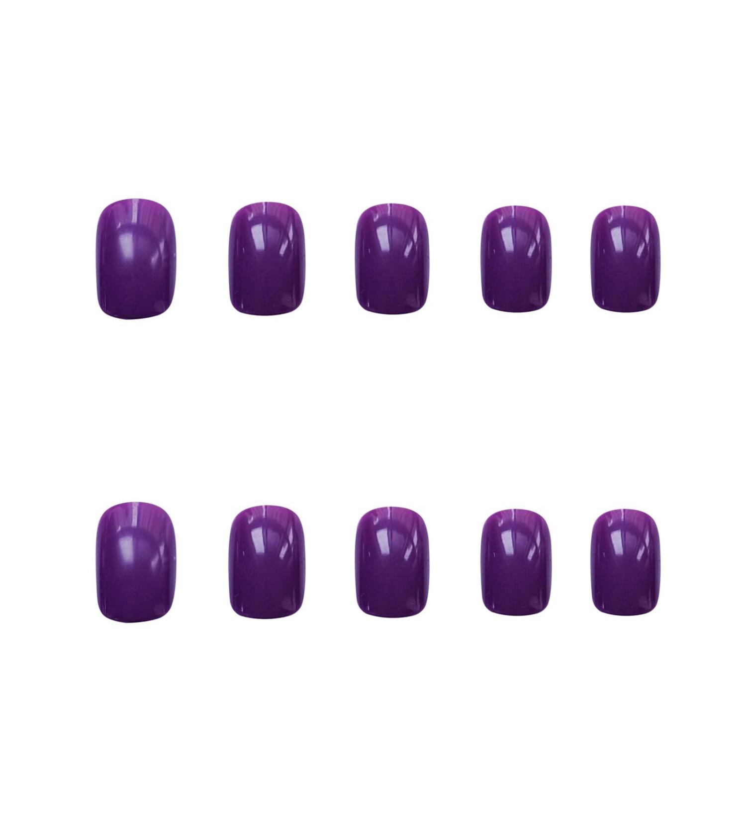 Chtom Portuguese purple fake fingernails wear a numehematic metal 1 piece (Color : Purple)