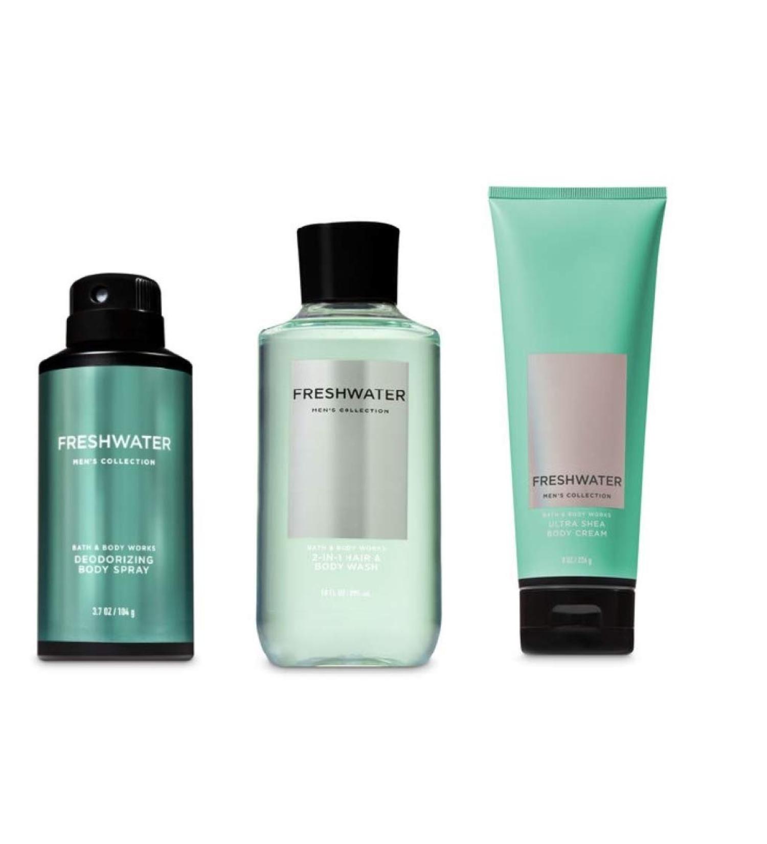 Freshwater Collection for Men: 2-in-1 Hair + Body Wash, Deodorizing Spray & Ultra Shea Cream by Bath and Body Works - Buy Online on GoSupps.com