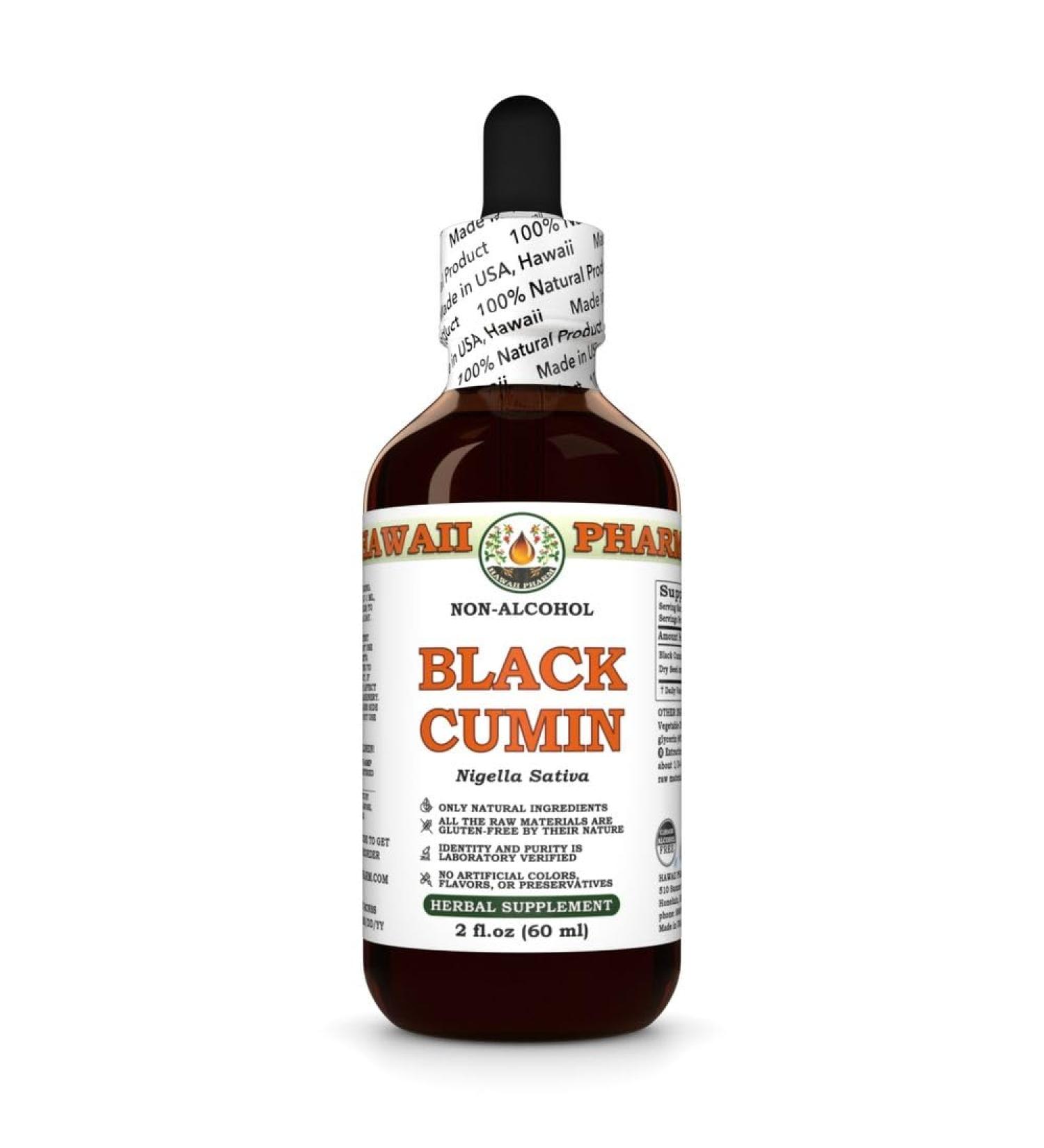 Hawaii Pharm Black Cumin Alcohol-Free Liquid Extract Black Cumin (Nigella Sativa) Seed Glycerite Natural Herbal Supplement 2 oz 2 Fl Oz (Pack of 1) - Buy Online on GoSupps.com