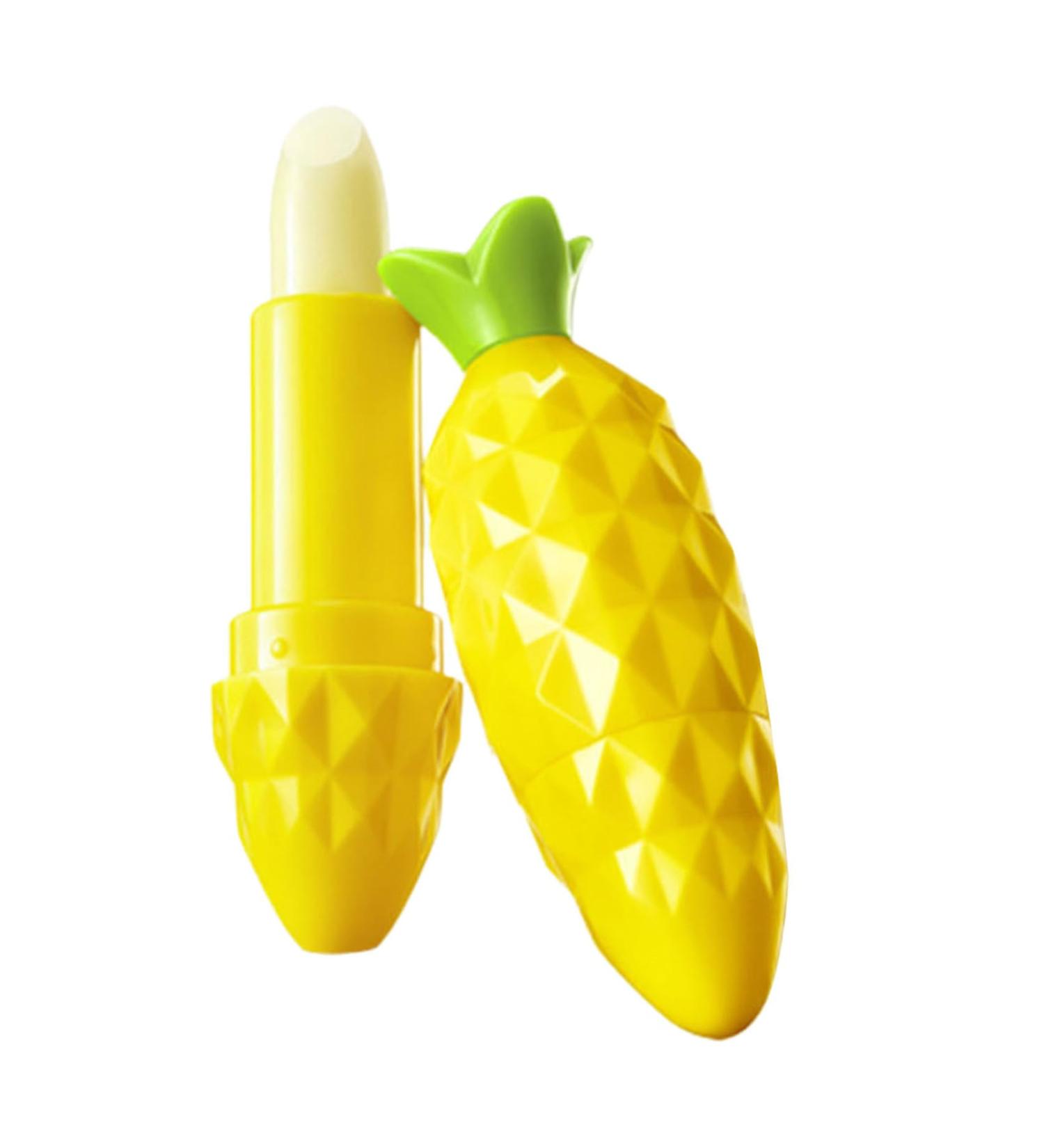 Pineapple Flavored Lip Balm Enriched with Natural Extracts for Daily Moisture and Nourishing Dry Lips Yellow One Size One Size Yellow - Buy Online on GoSupps.com