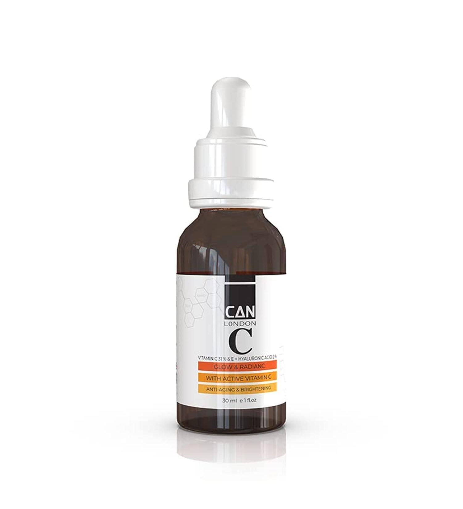 ican london Vitamin C Serum for Face Anti Aging Serum with Hyaluronic Acid Anti-Aging & Brightening Serum for Dark Spots Wrinkles Glow & Radiance 30 ml - Buy Online on GoSupps.com