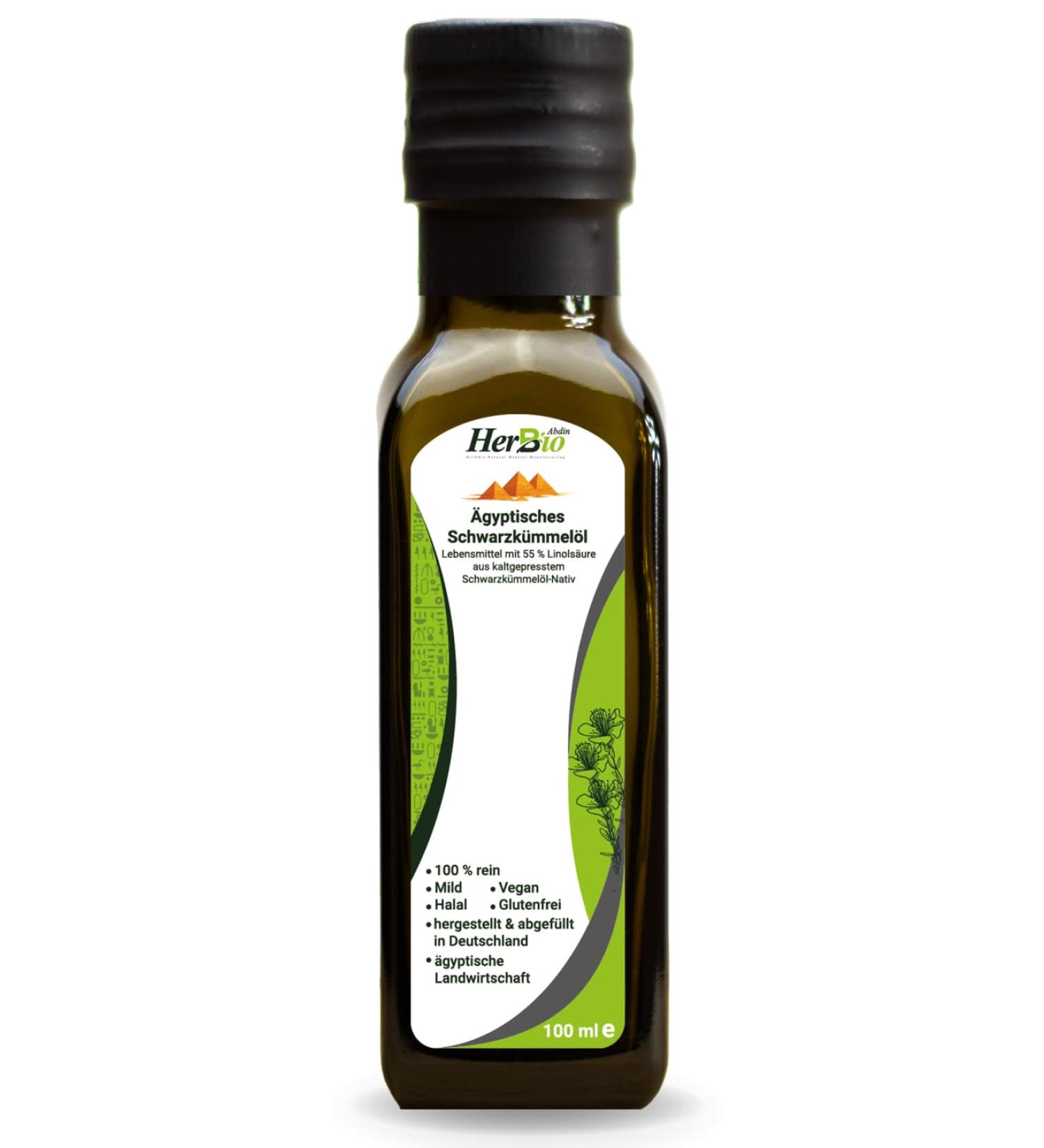 Herbbio Egyptian Black Cumin Oil - Cold-Pressed 100% Natural 100ml | Fresh & Raw Food Quality Black Seed Oil - Buy Online on GoSupps.com