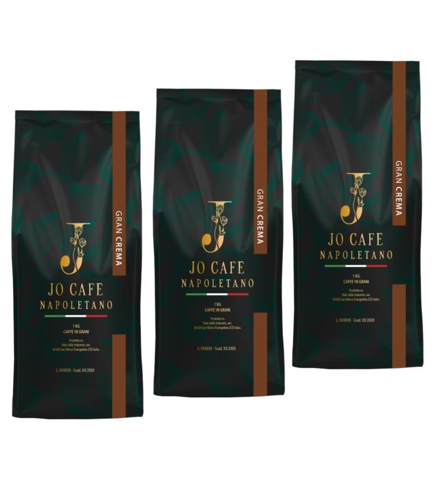 JO CAF NAPOLETANO Gusto Gran Crema coffee beans bar line 1 kg 3 Brown Gran Crema