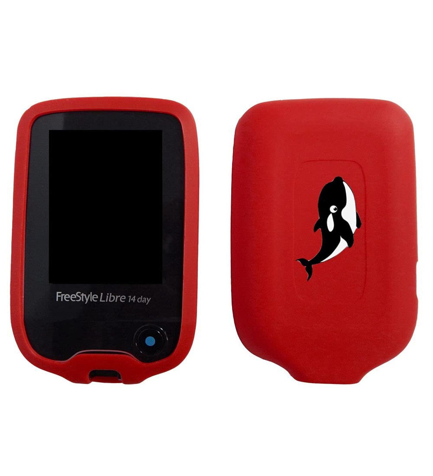 New Premium Silicone Designed Case for Freestyle Libre & Freestyle Libre 2 & Freestyle Libre 14 Day (WHA-Red)