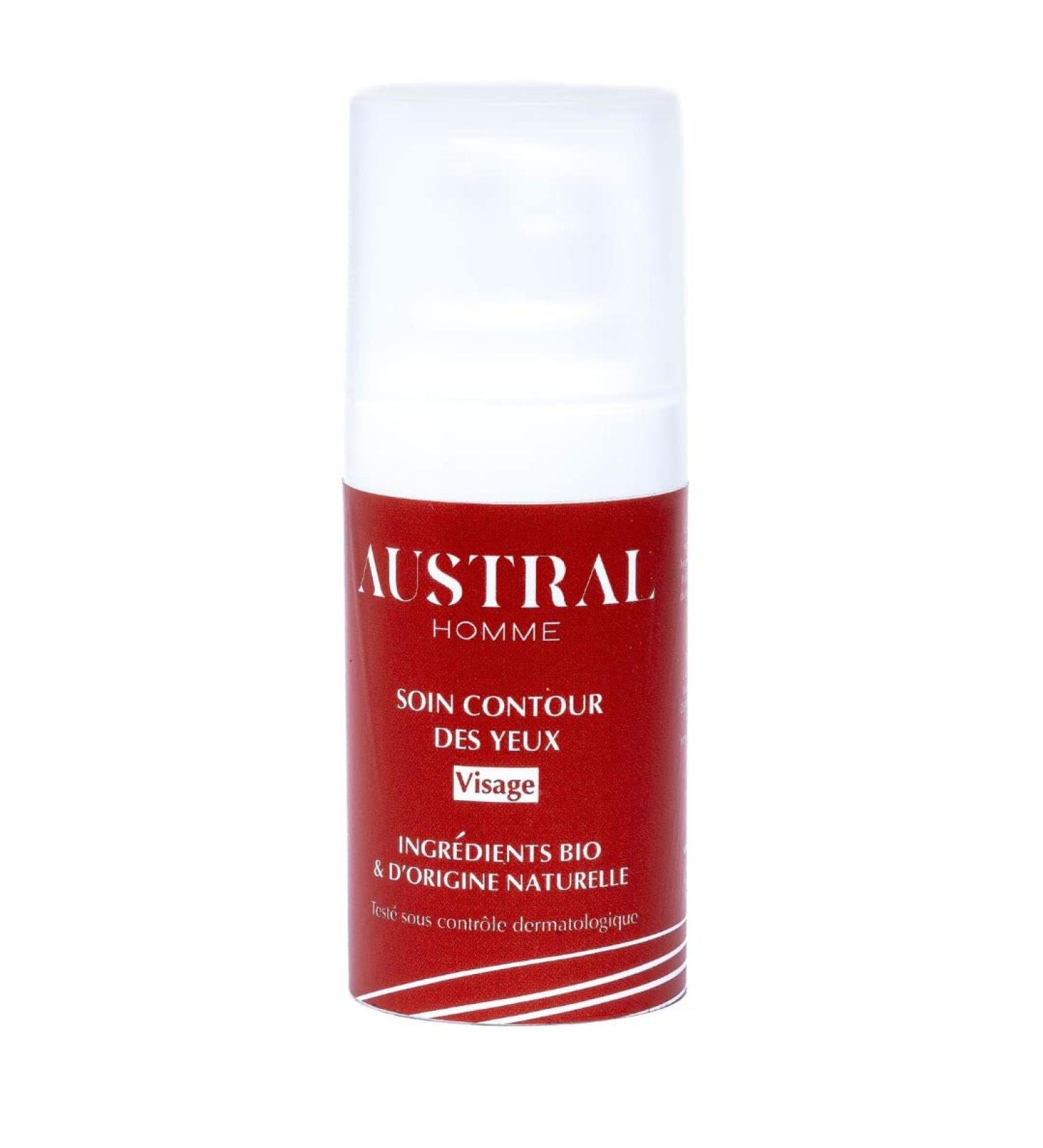 AUSTRAL Homme - Eye Contour Care - Organic Anti-Dark Circles Care for Men - Reduces wrinkles and puffiness - Fights the effects of fatigue and time - Made in France - 15 ml - Buy Online on GoSupps.com