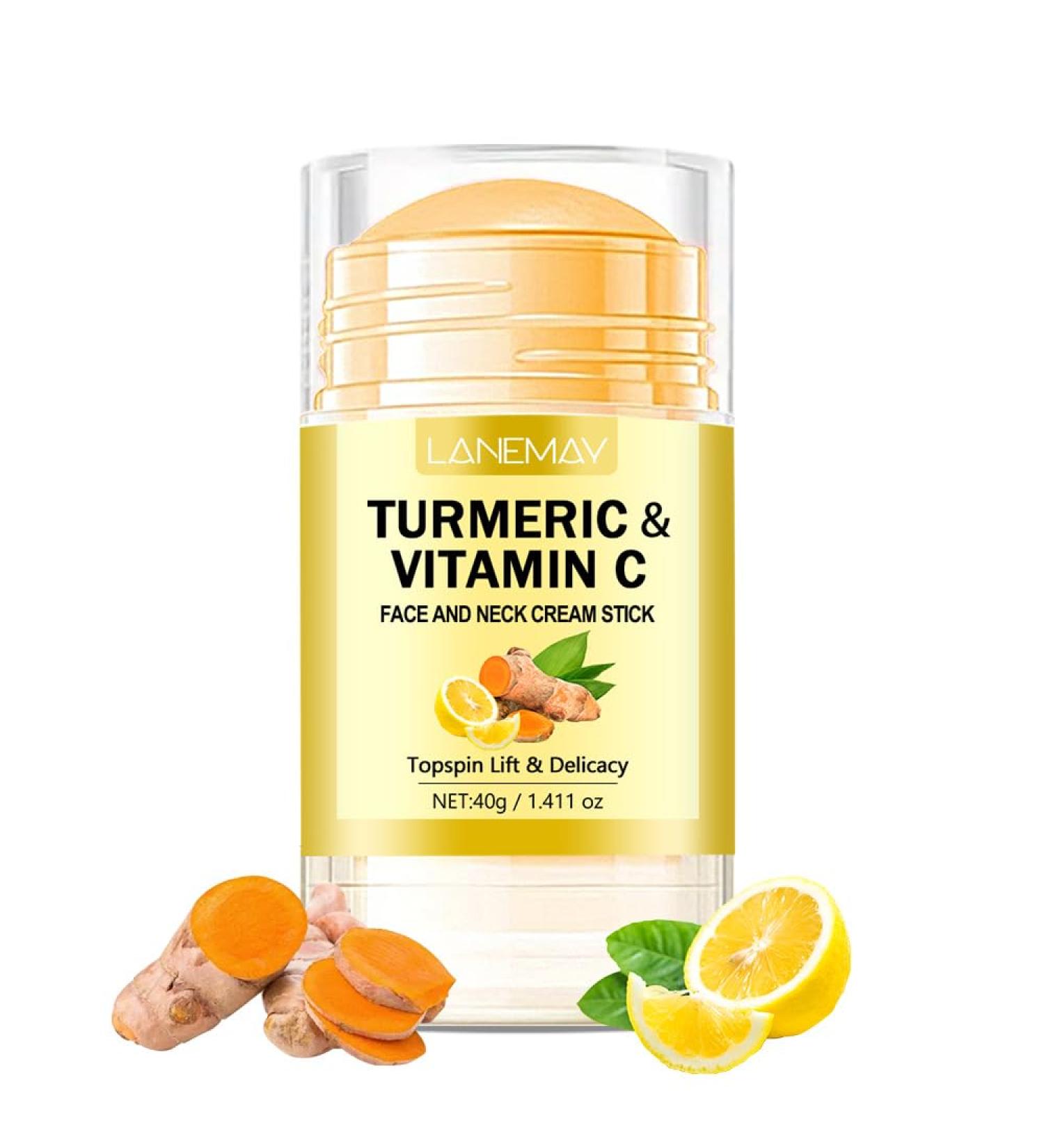 Neck Firming Stick Turmeric & Vitamin C for Face & Neck Turmeric Face Cream Smoothes Wrinkles & Repair Cream to Moisturize Erase Fine Lines Firm - Buy Online on GoSupps.com