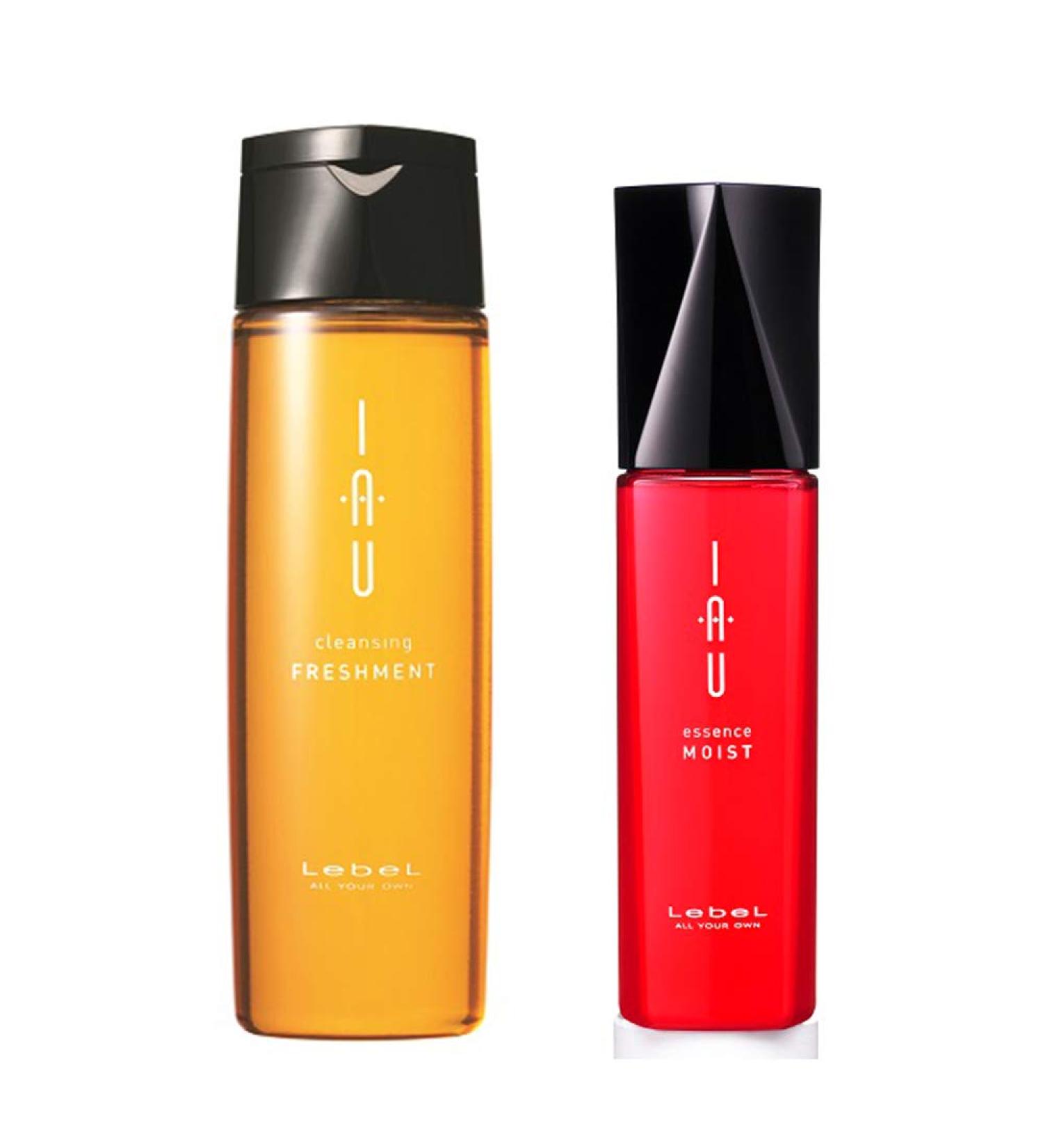 Lebel IAU Cleansing Freshment Hair Shampoo 200ml & Lebel IAU Hair Essence Moist 100ml Set (Green Tea Set)