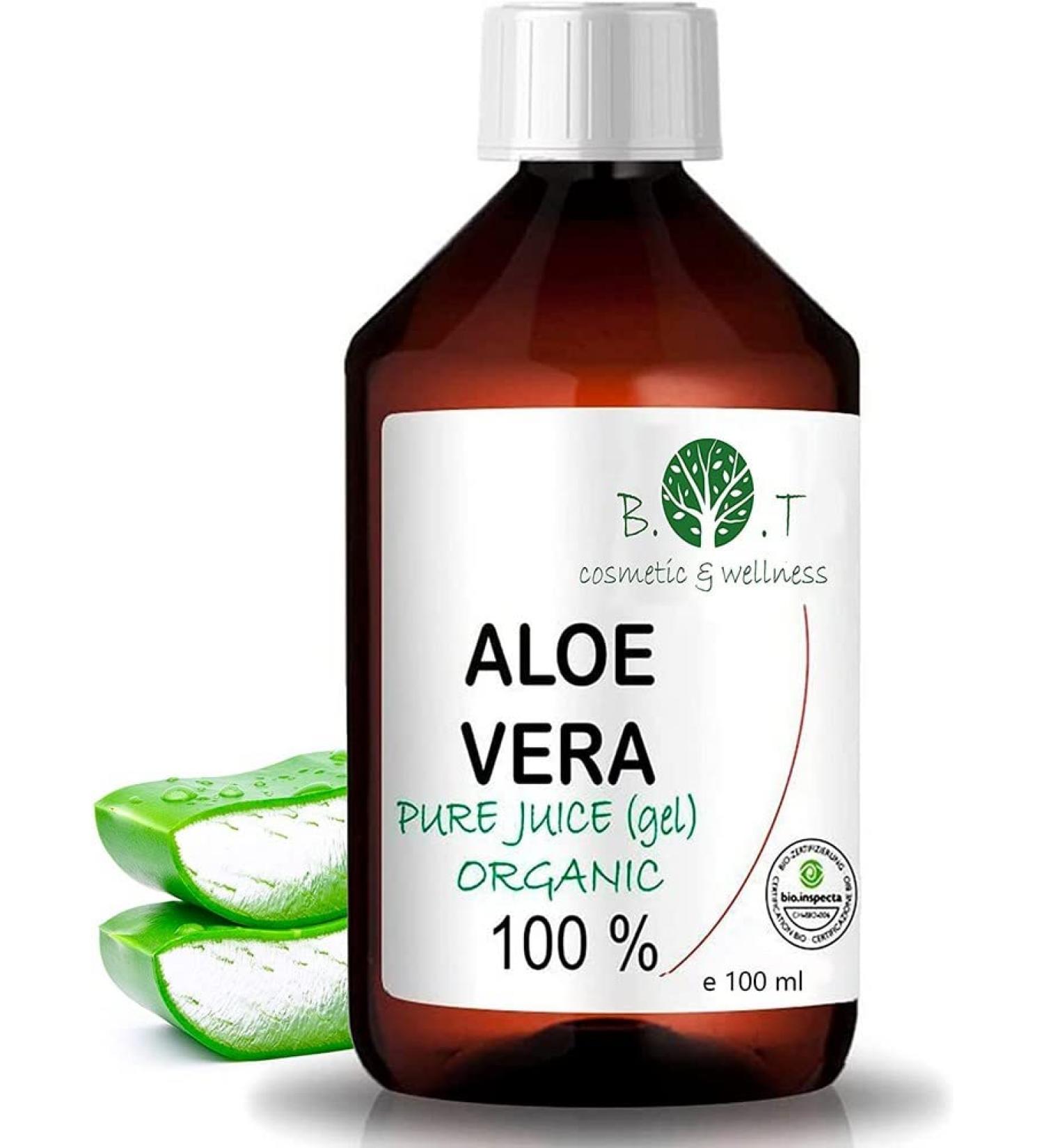 B.O.T Cosmetic & Wellness Bio Aloe Vera Liquid 100ml | Natural Skin & Hair Care | Moisturizing Anti-Aging & Post-Shave | Homemade Cosmetics - Buy Online on GoSupps.com