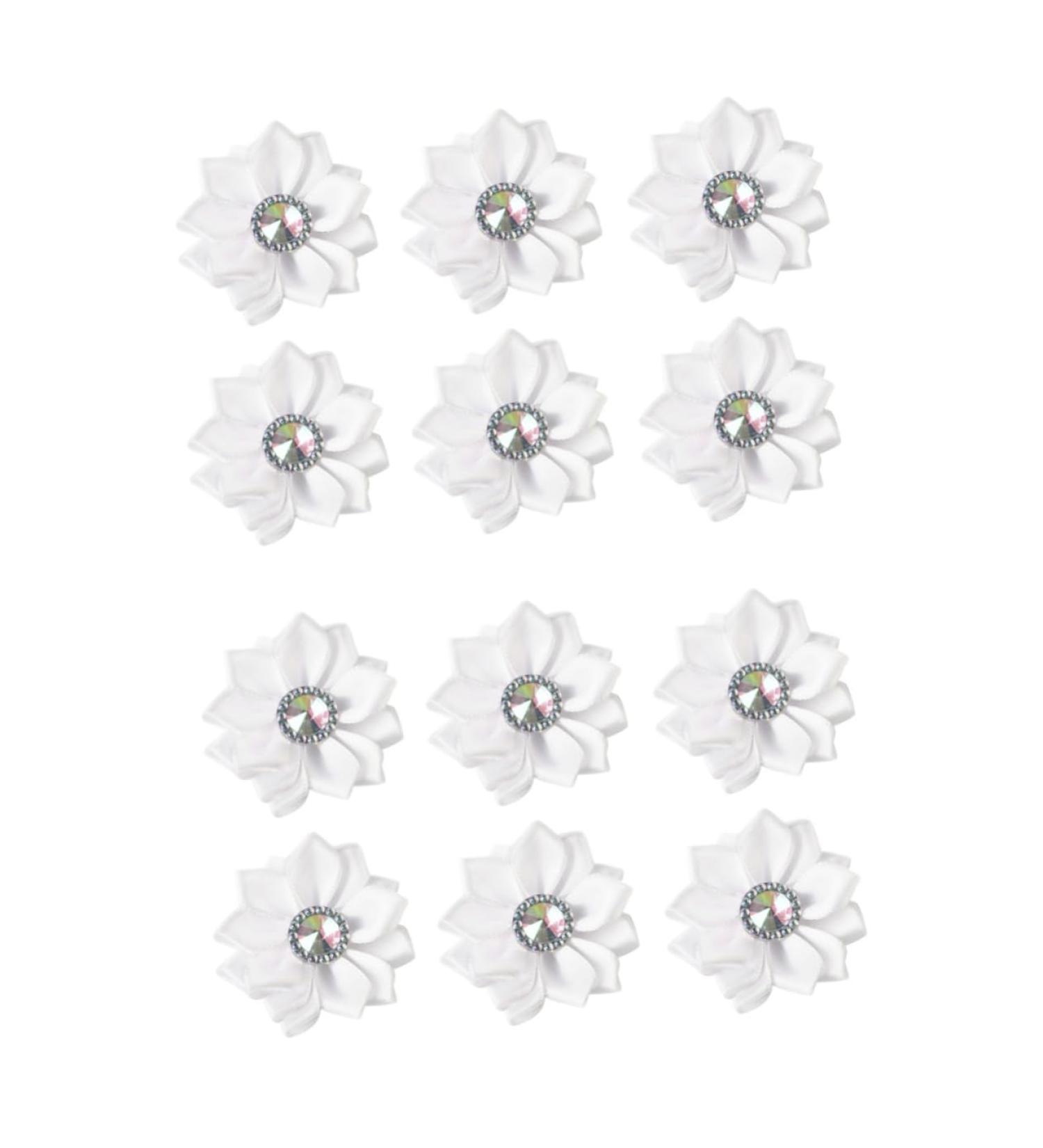 ABOOFAN 2pcs 1 20pcs Craft Chiffon Flowers Satin Ribbon Cloth Flower Accessories Clothes Flower Manual Whitex2pcs Size 1x2pcs - Buy Online on GoSupps.com