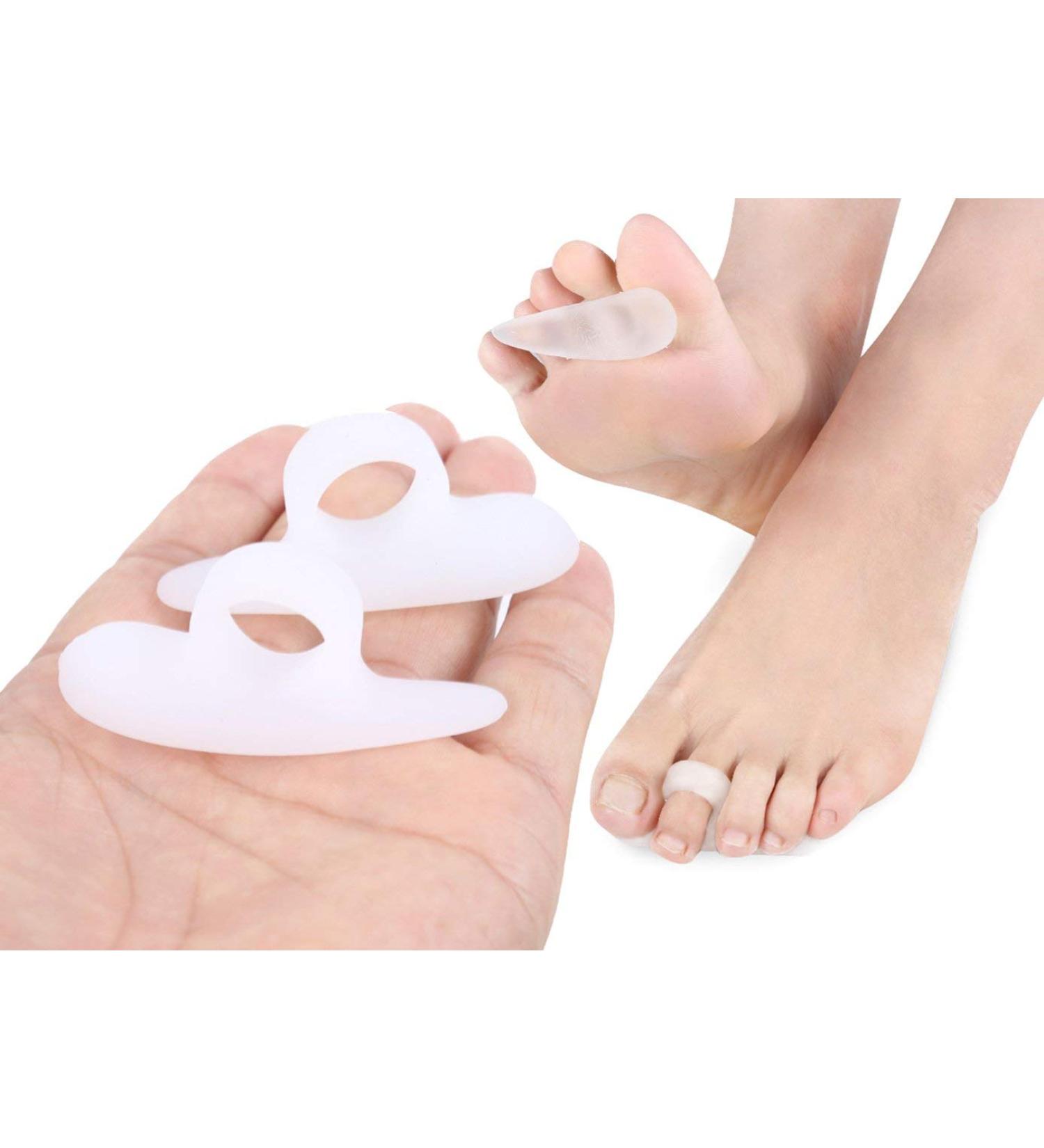4x Silicone Gel Toe Separator for Hammer Toe & Hallux Valgus Correction | Comfortable Foot Pain Relief - Buy Online on GoSupps.com