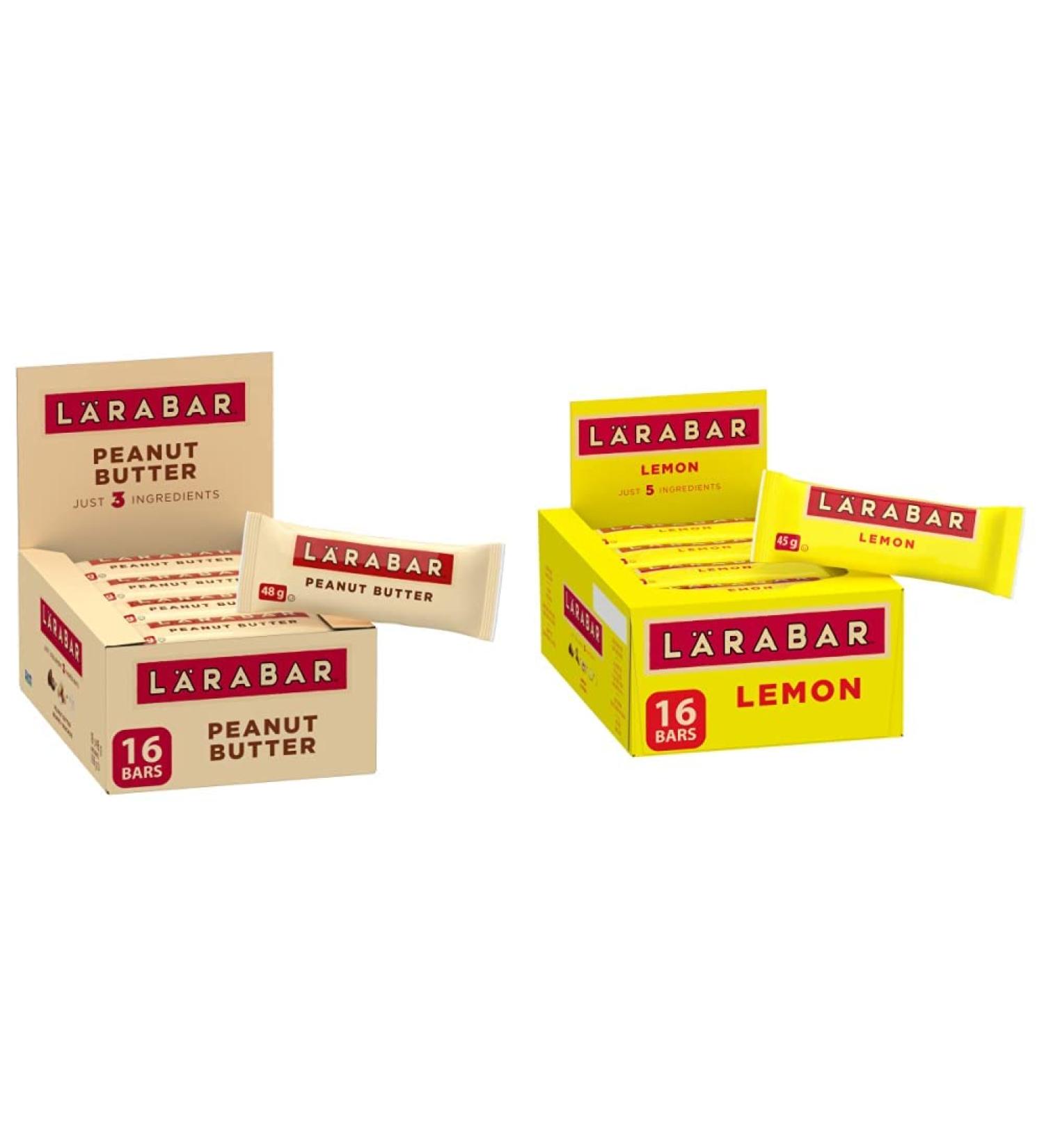 Larabar Gluten Free Peanut Butter Fruit and Nut Energy Bar 16-Count 768 Gram & Gluten Free Lemon Fruit & Nut Energy Bar - Buy Online on GoSupps.com