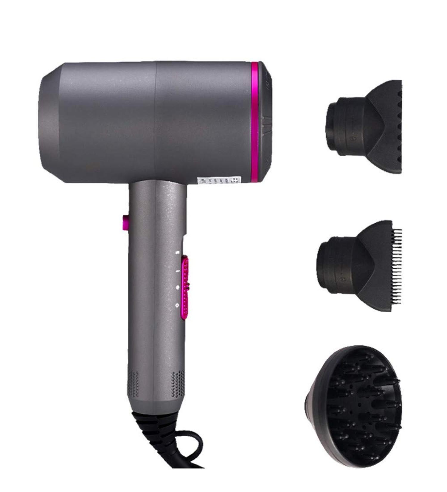 Hair Dryer with Diffuser & Concentrator GZLMMY Constant Temperature Not Hurting Hair Ionic Hammer Blow Dryer 1800W Negative Ions Hairdryers Curly Hair Care - 3 Speed - Light Weight Low Noise (Grey) - Buy Online on GoSupps.com
