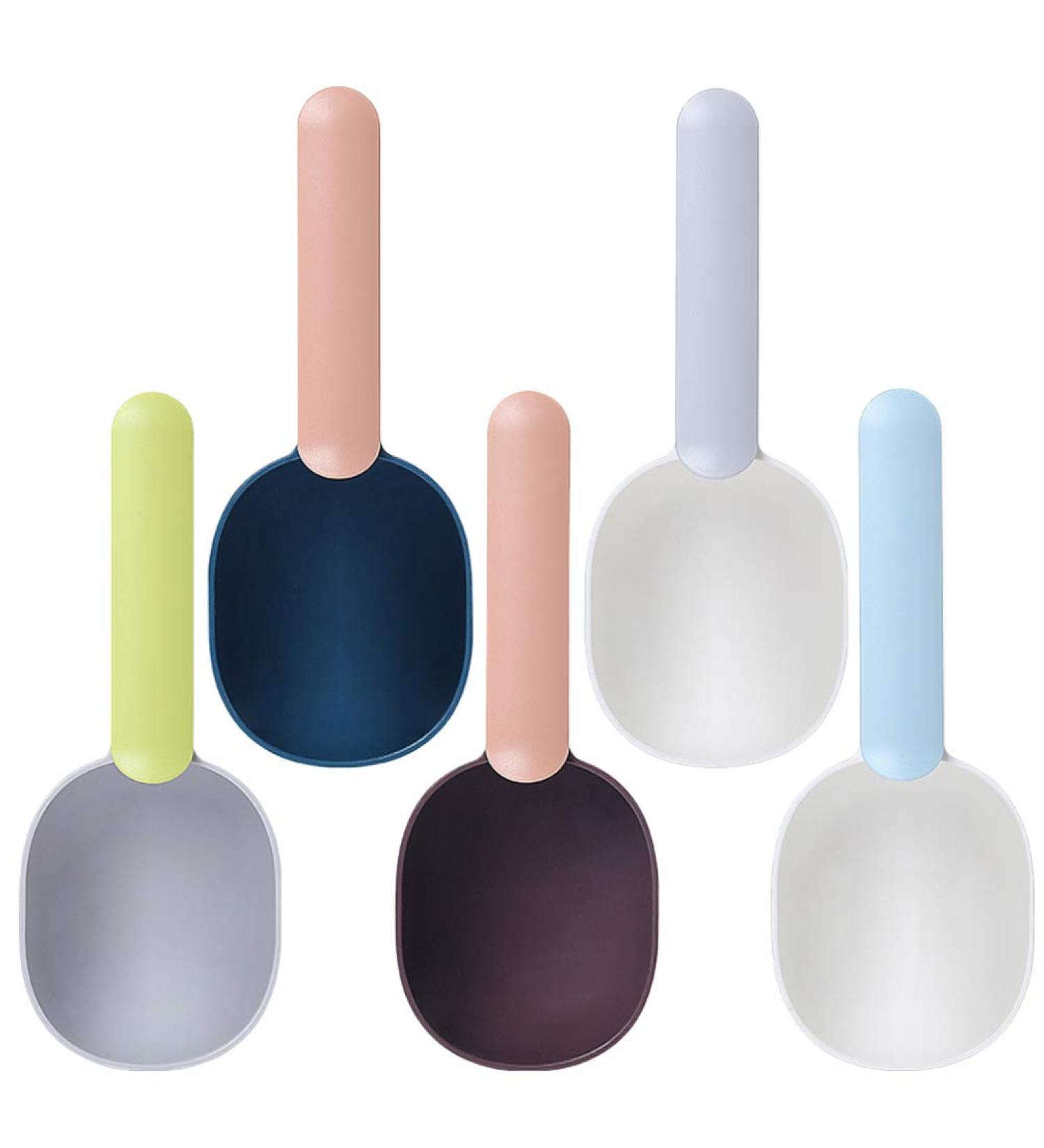 Hemobllo Pet Dog Cat Food Shovel - Scoop Feeder Tool Small Pet Dog Cat Supplies 5pcs (Gray Green White Blue White Gray Blue Pink Coffee Pink Each 1PC) - Buy Online on GoSupps.com