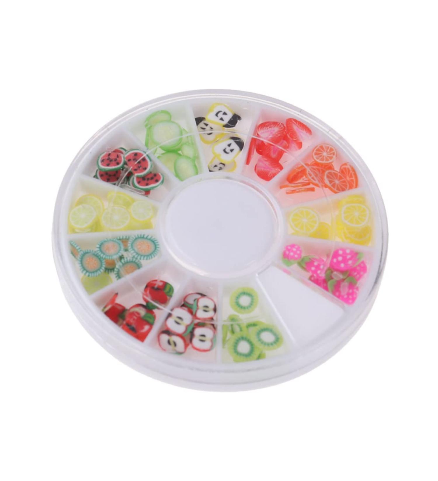 POPETPOP 12 Nail Protector Fruit Nail Charms Nail Art Decorations Eco-friendly Nail Decor Nail Decorations for Nail Art Fruit Decor Manicure Tool Polymer Clay Slices for Nail Boxed Decorate - Buy Online on GoSupps.com