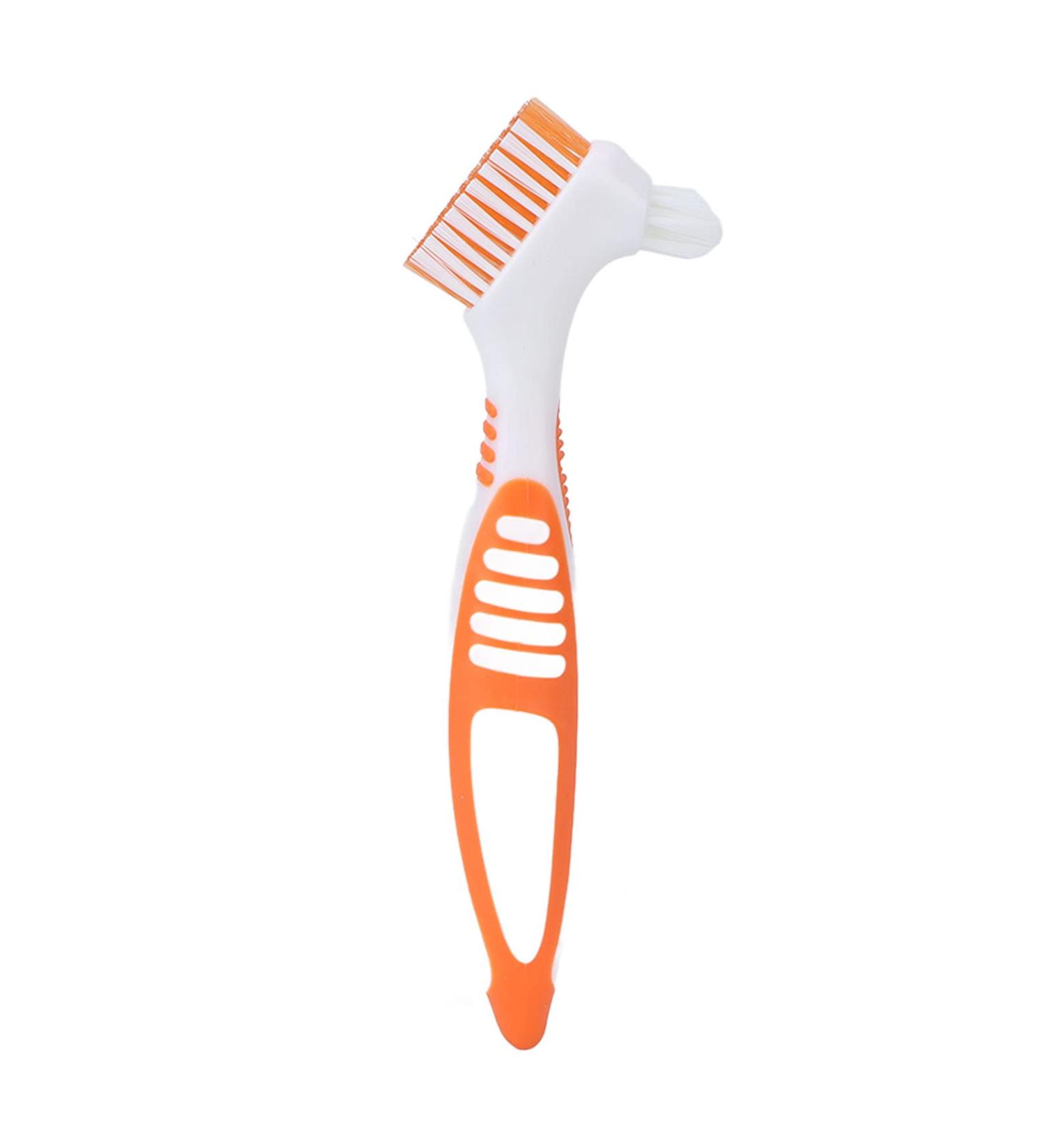 Zetiling Denture Brush Set - Dual Head Toothbrush for Complete & Partial Dentures | Effective Denture Cleaning Tools - Buy Online on GoSupps.com