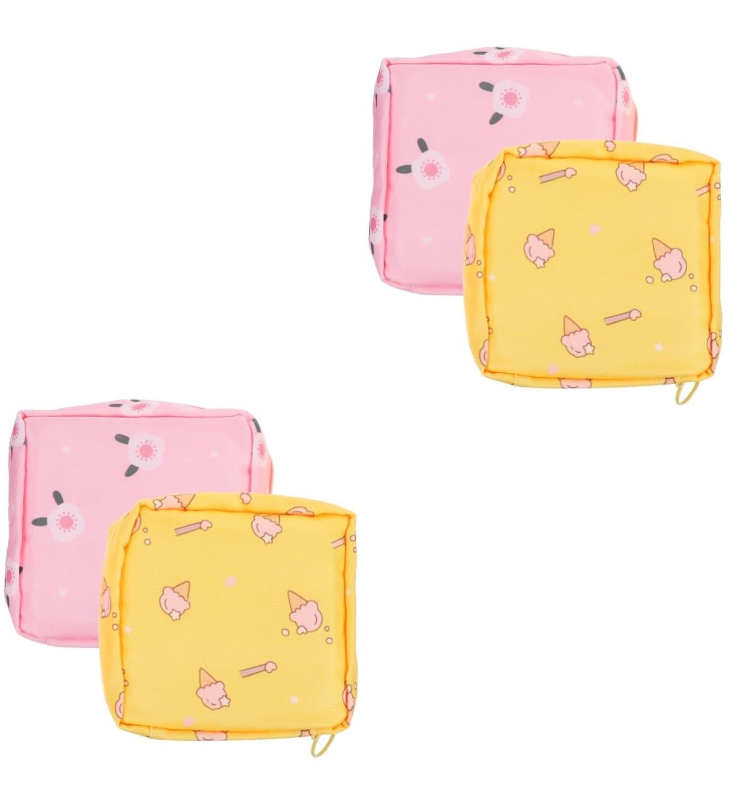 Lurrose 4-Piece Women's Storage Bags - Napkin & Sanitary Organizer Oxford Fabric 12x12cm Colorful Holders for Documents & Bandages - Buy Online on GoSupps.com