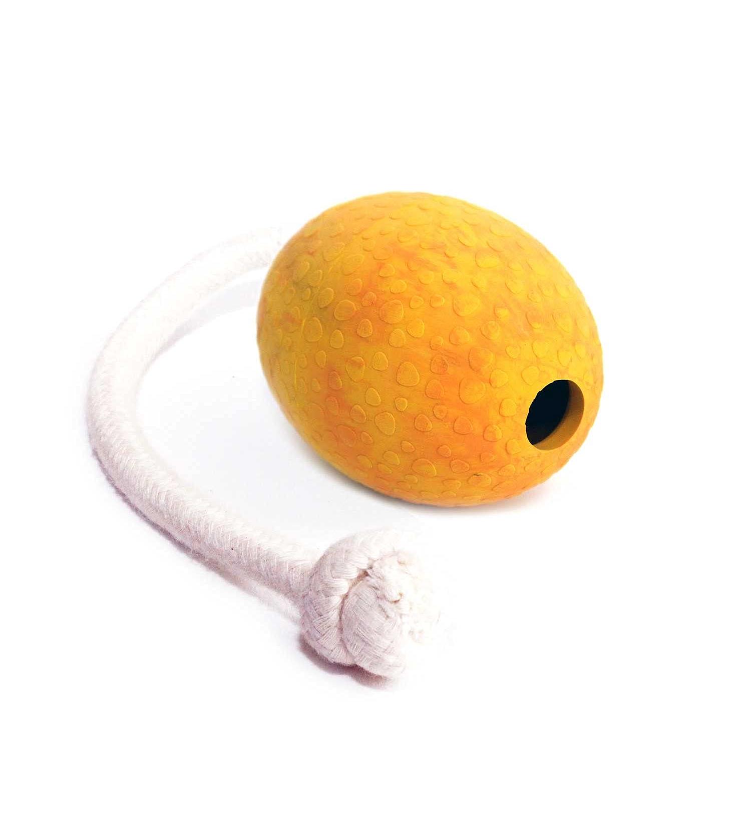 Wolters Natural Rubber Ostrich Egg - Mango Color Size M 80x60mm with Rope - Durable & Eco-Friendly - Buy Online on GoSupps.com