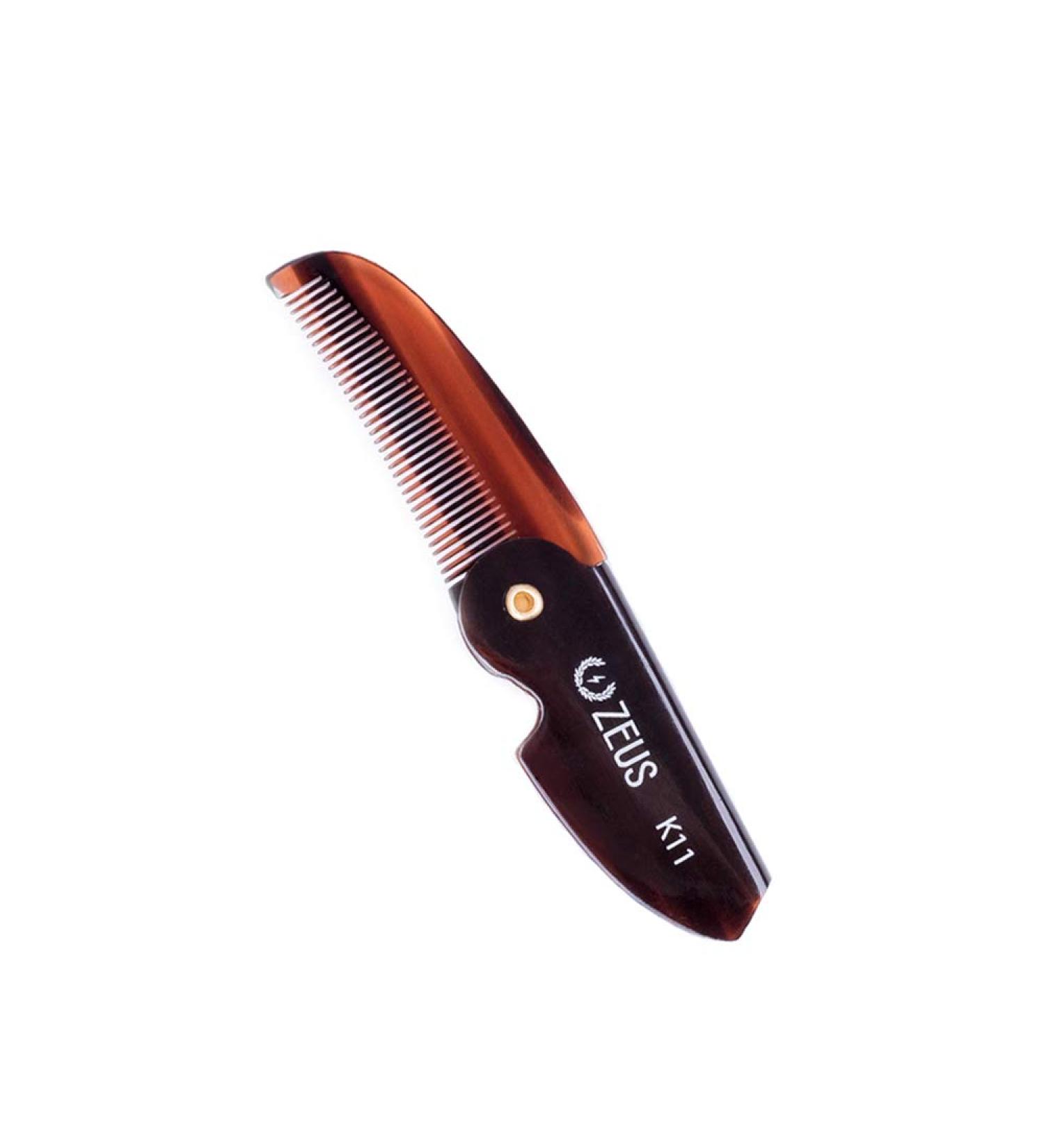 ZEUS Folding Saw-Cut Mustache Comb - Handmade, Best Moustache Pocket Comb (Traditional) - K11 - Buy Online on GoSupps.com